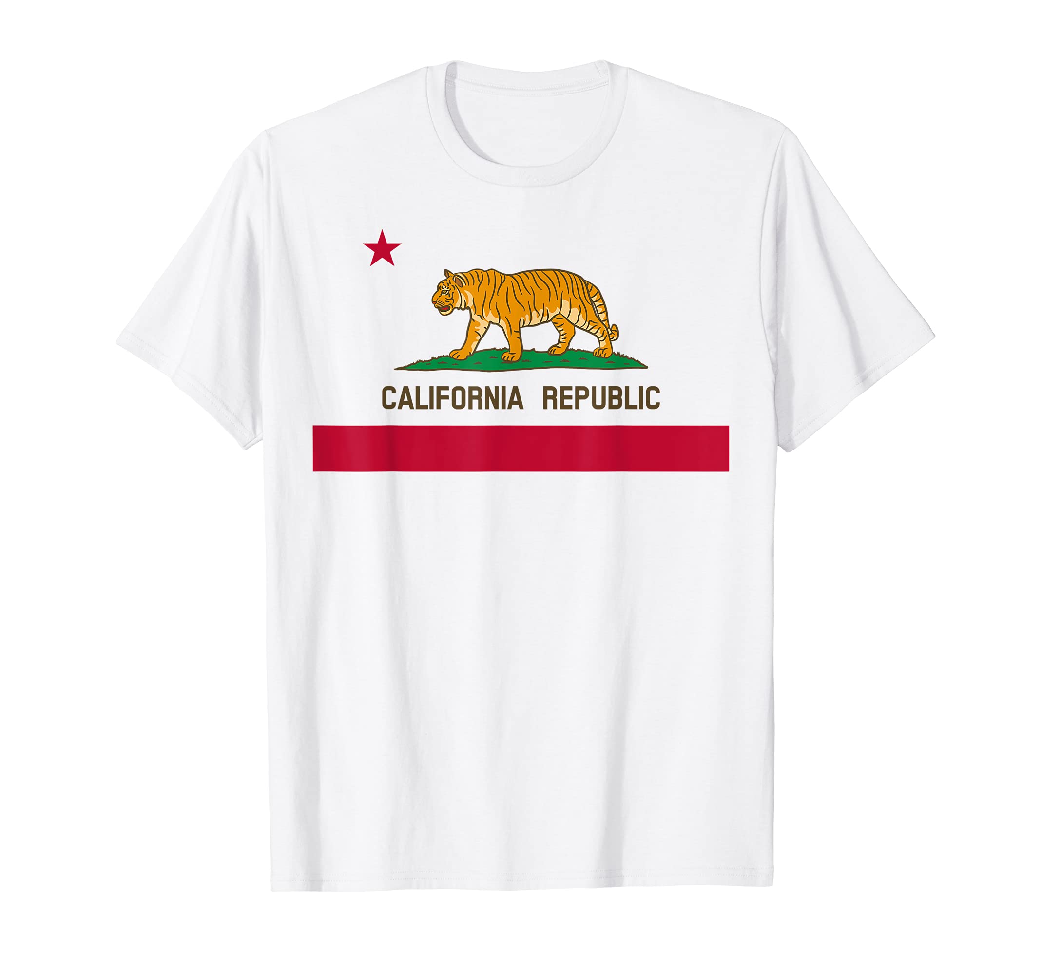 California State Flag Funny Tiger For Men Women & Kids Cali T-Shirt