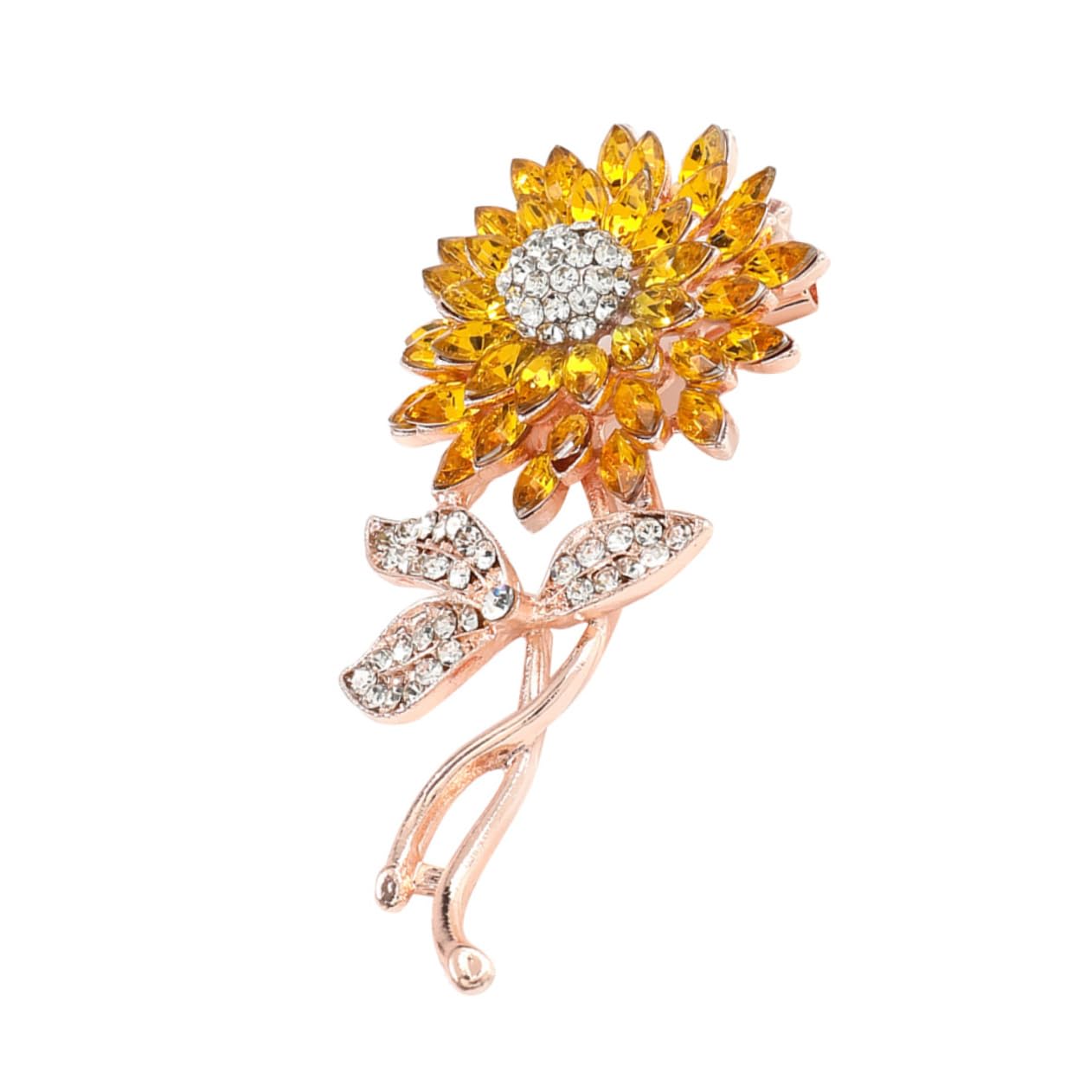 Healeved Spilla fiore perno di girasole piccolo spillo floreale distintivi di girasole spilla per le donne spille da donna gioielli Pin per i vestiti lega Giallo