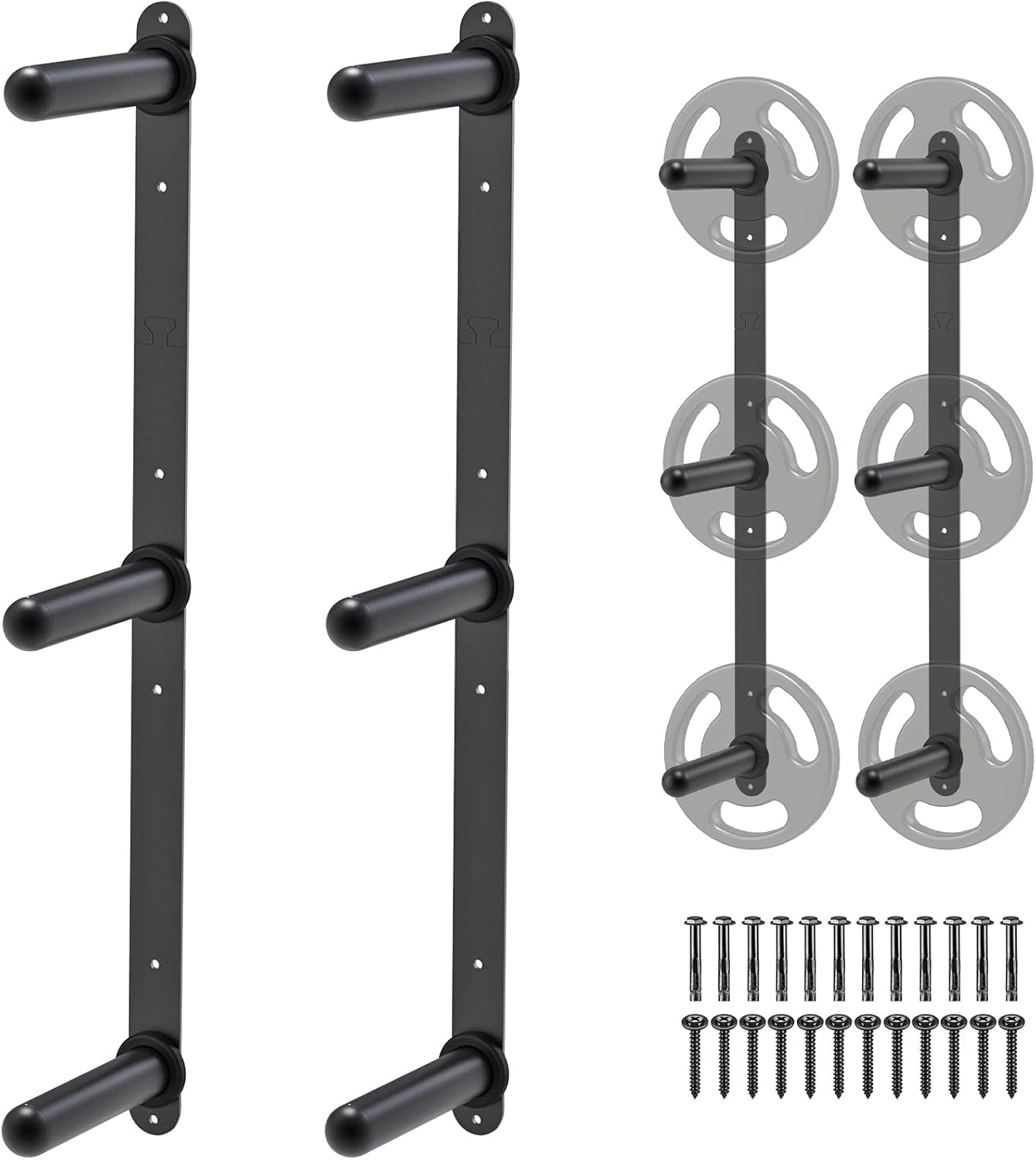 Adjustable Dumbbell Rack – Heavy-Duty Metal Weight Storage Stand for Dumbbells, Kettlebells, and More – Space-Efficient Home Gym Organizer (Dumbbells Not Included) (Black, Weight Plate Storage Rack) (Weight Plate Storage Rack)-image-48