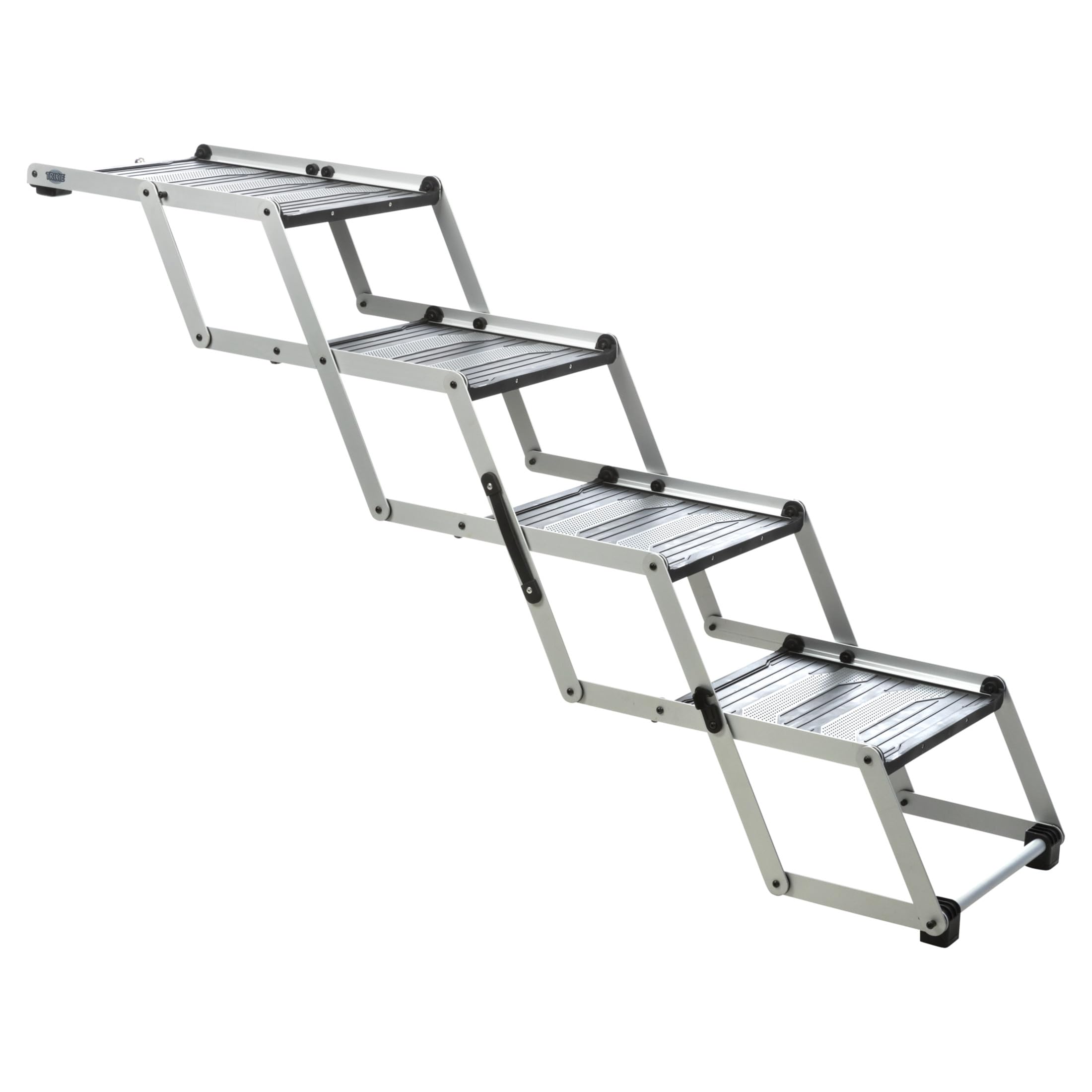 TRIXIE Heavy Duty Foldable 4 Step Pet Stairs, Lightweight Aluminum, Portable Stairs, Pet Steps