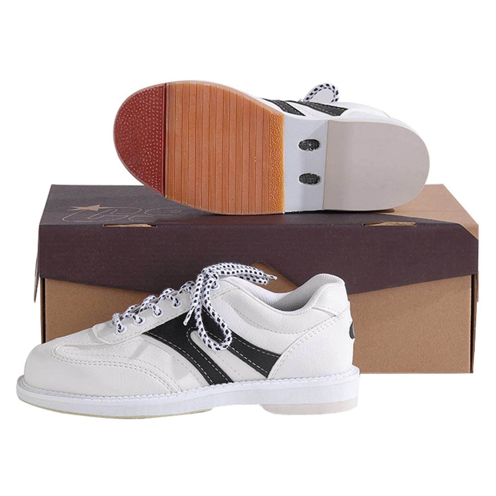 Bowlingschuhe Für Damen Sportlich Leicht Gepuffertes Leder Schnürung Mode