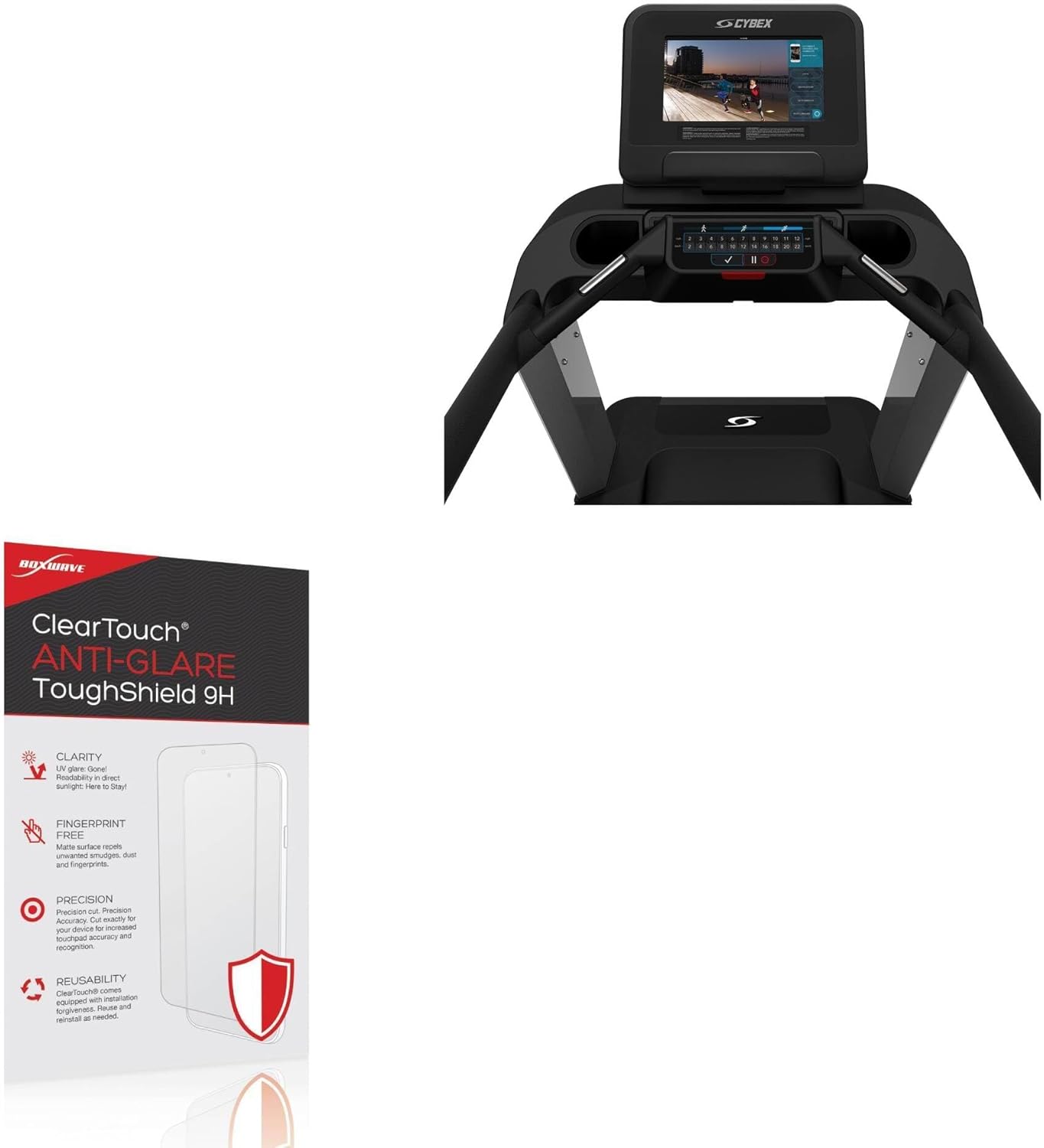 BoxWave Screen Protector Compatible with CYBEX R Series Treadmill – ClearTouch Anti-Glare ToughShield 9H (2-Pack), Anti-Glare 9H Tough Flexible Film Screen Protector