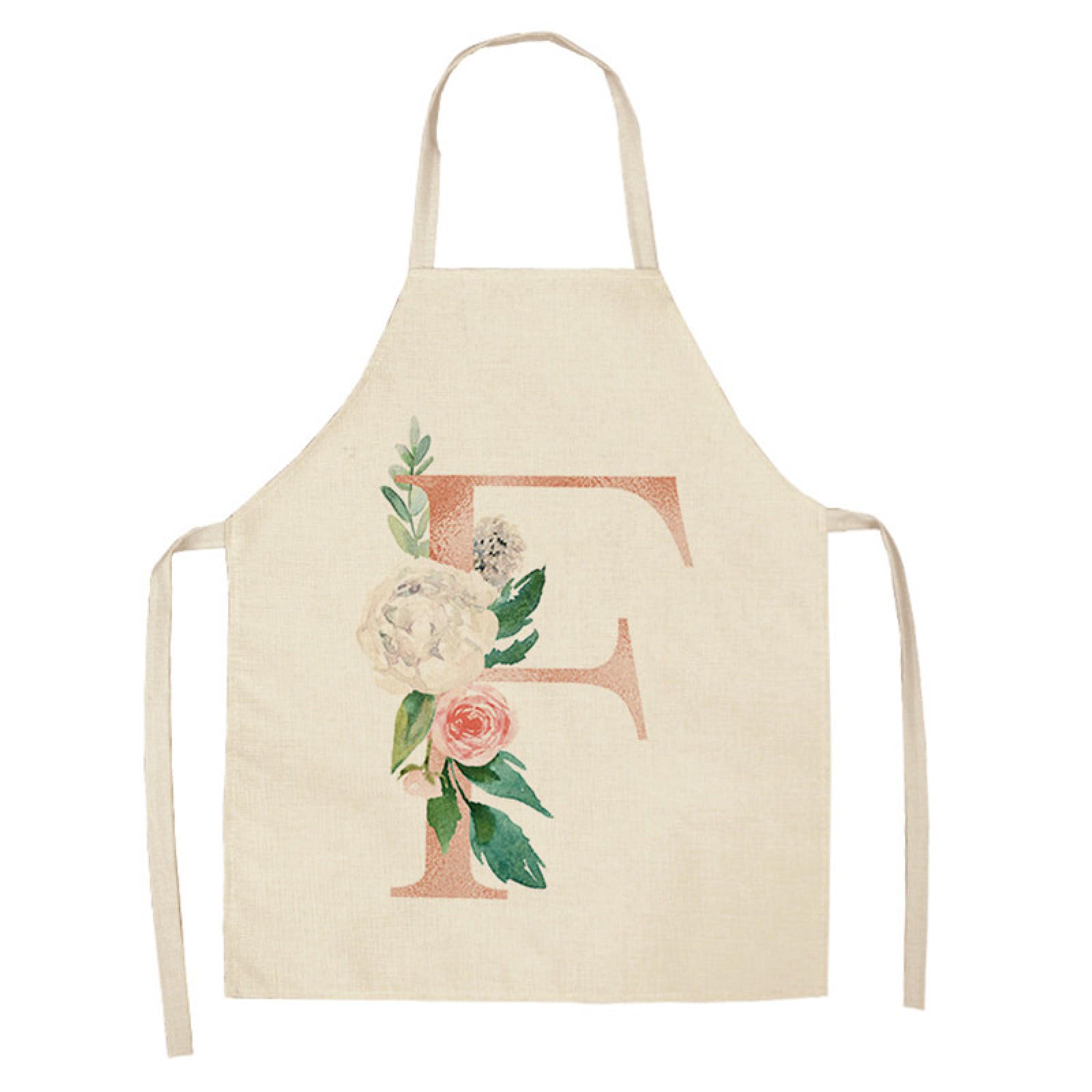 Delantal De Lino Y Algodón Sin Mangas Para Damas/niños, Patrón De Letras Rosas, Delantal De Cocina Para Hornear, Restaurante, Chef, Camarero, Uniforme De Trabajo, Herramientas De Limpieza Del Hog