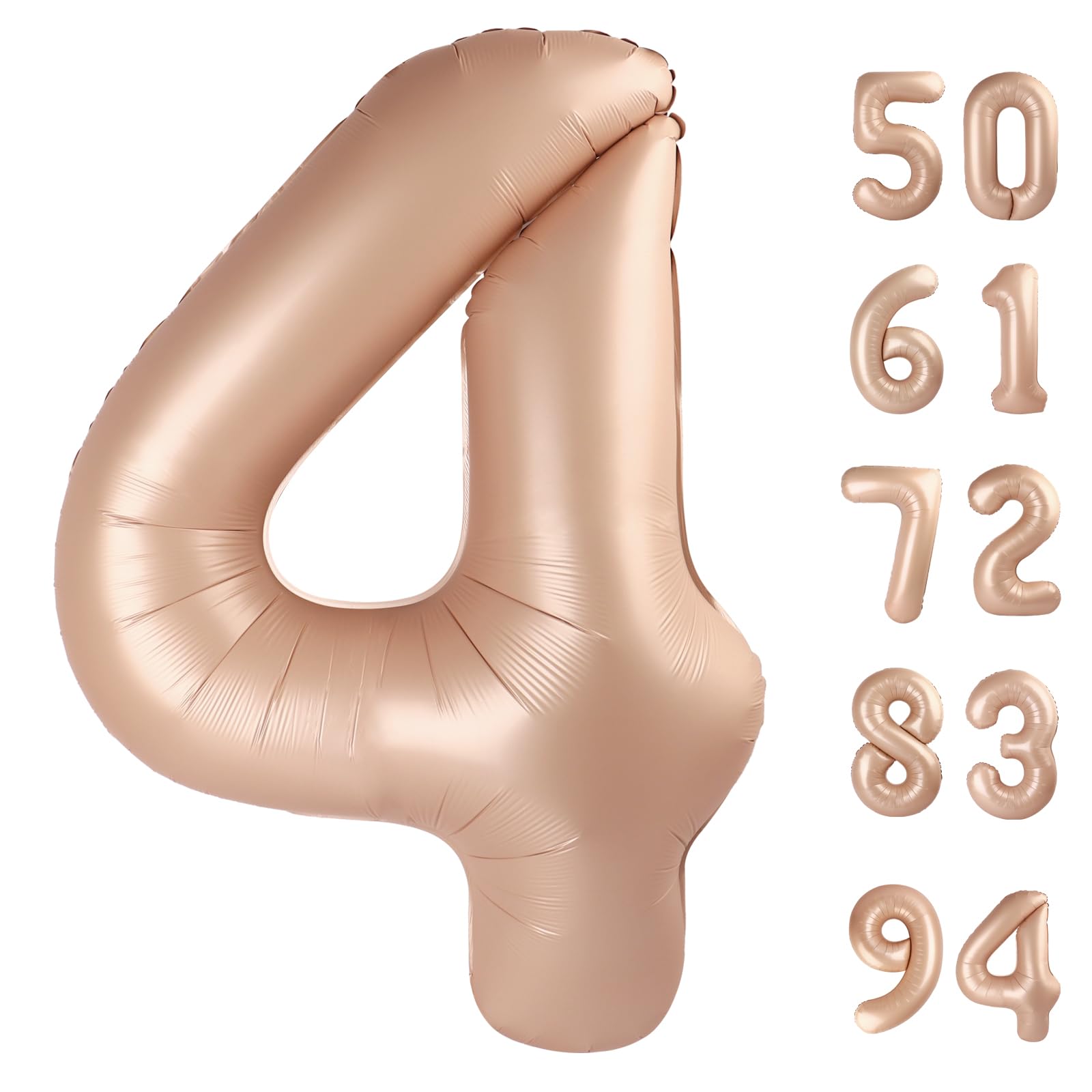 Light Brown 4 Balloon - Number Balloon 40 Inch, 4th Light Brown Decorations
