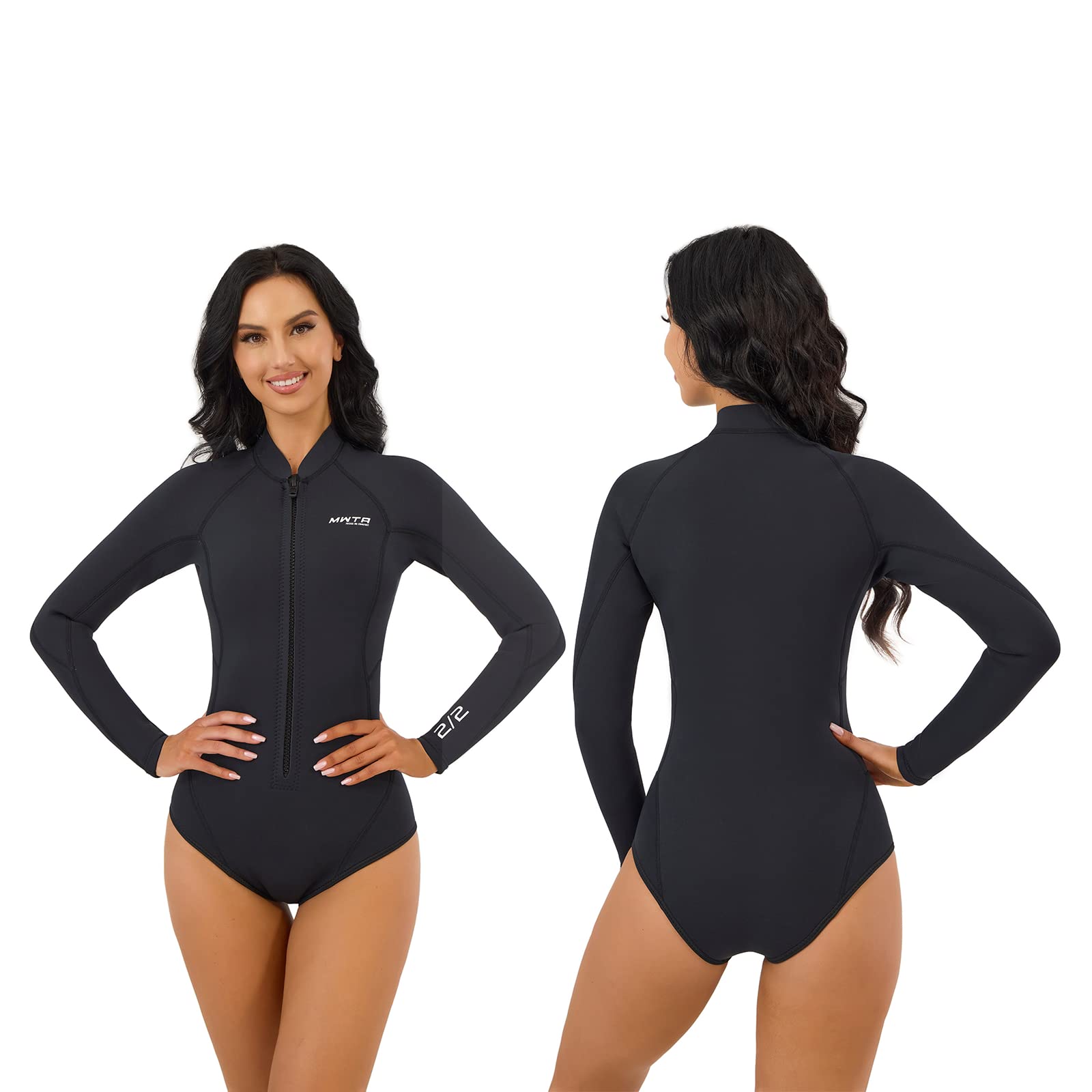 MWTA Wetsuit Women Shorty 2.0mm Neoprene Front Zipper for UV Protection Surfing Diving Snorkeling Kayaking BLK Size 12 — image 1