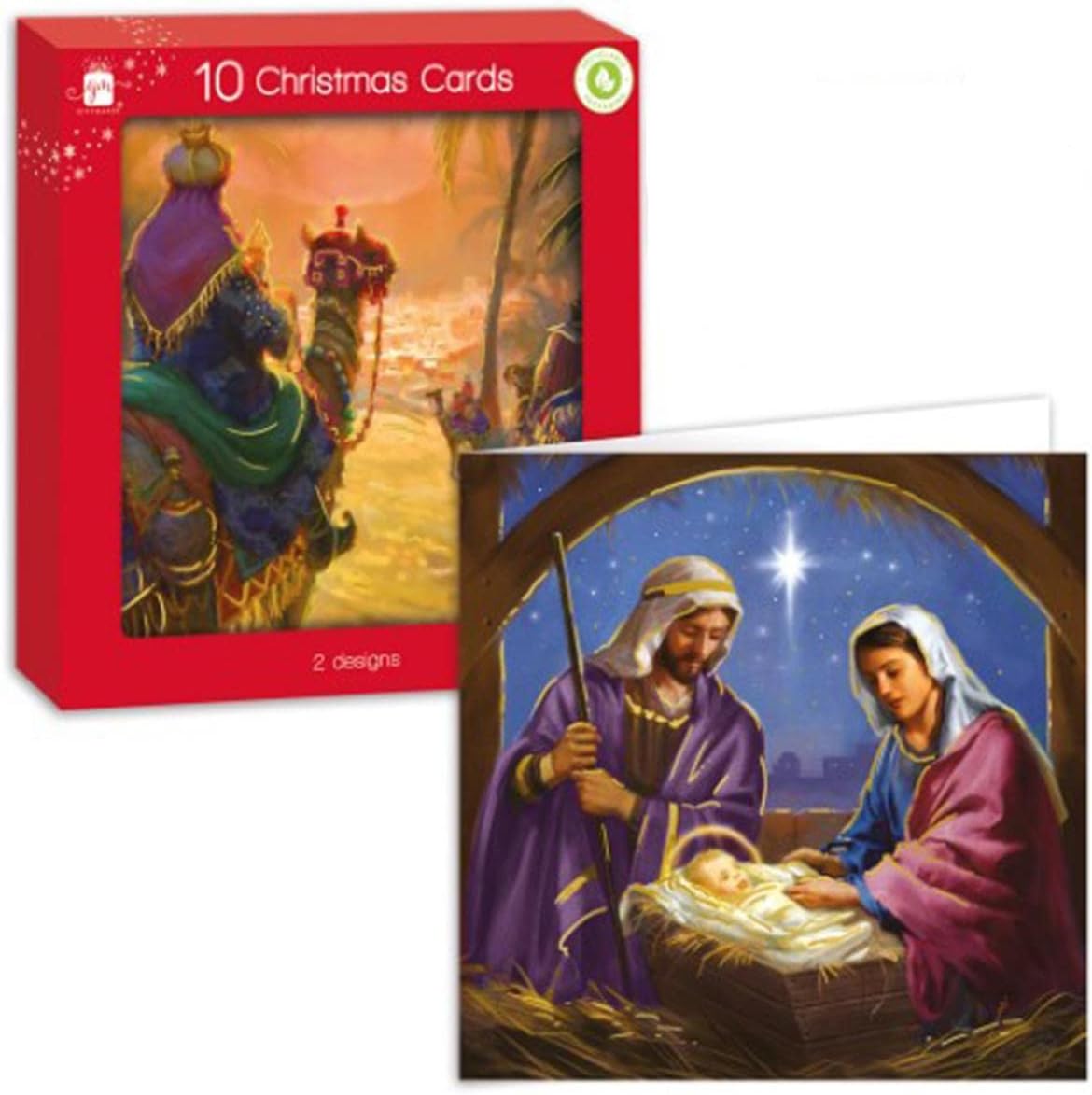 Lot De 8 Cartes De Noël Carrées 14,5x14,5 Cm - Cartes Doubles Pliantes Sans Texte - Enveloppes Assorties - Qualité Supérieure