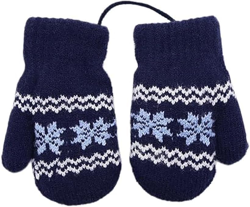 Baby Winter Soft Warm Knit Mittens Double Fleece Lined Knit Elastic Cuff Gloves for 0-2 Years Old - Image 5