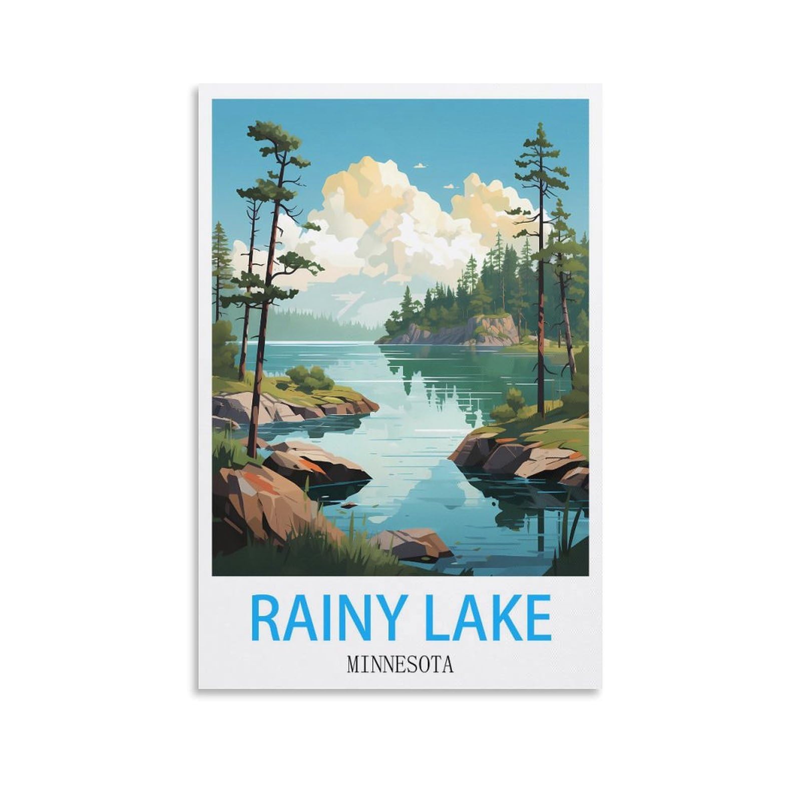 Metal Signs,Rainy Lake Minnesotas,Tin Sign Retro Wall Art Poster for Home Man Cave, Cafe Bar Wall Decor 20x30cm