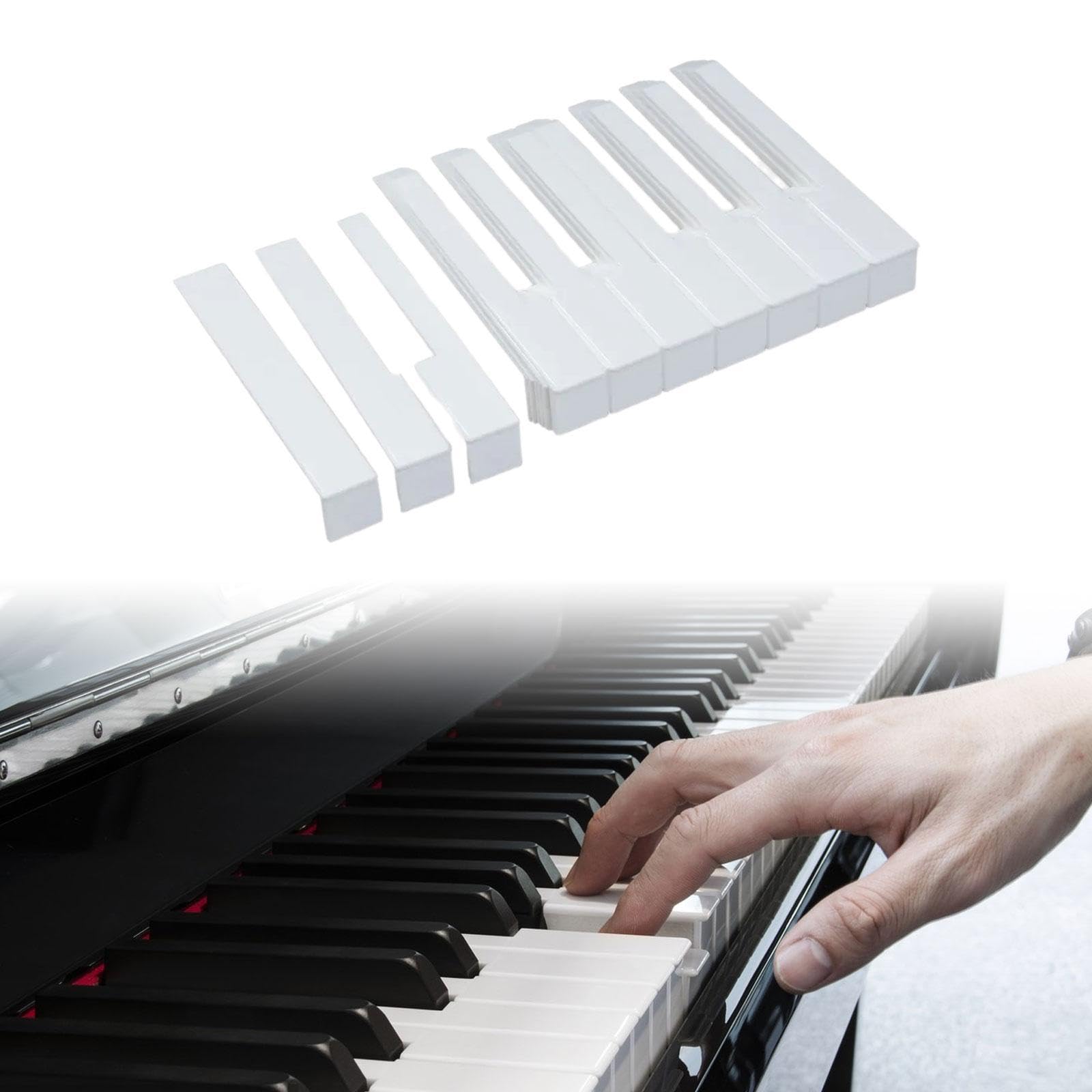 52 Pièces Revêtements de Touche de Piano Ensemble de Réparation Pièces de Rechange Outil de Restauration Kit de Touches Blanches pour Installation Fa, 52mm