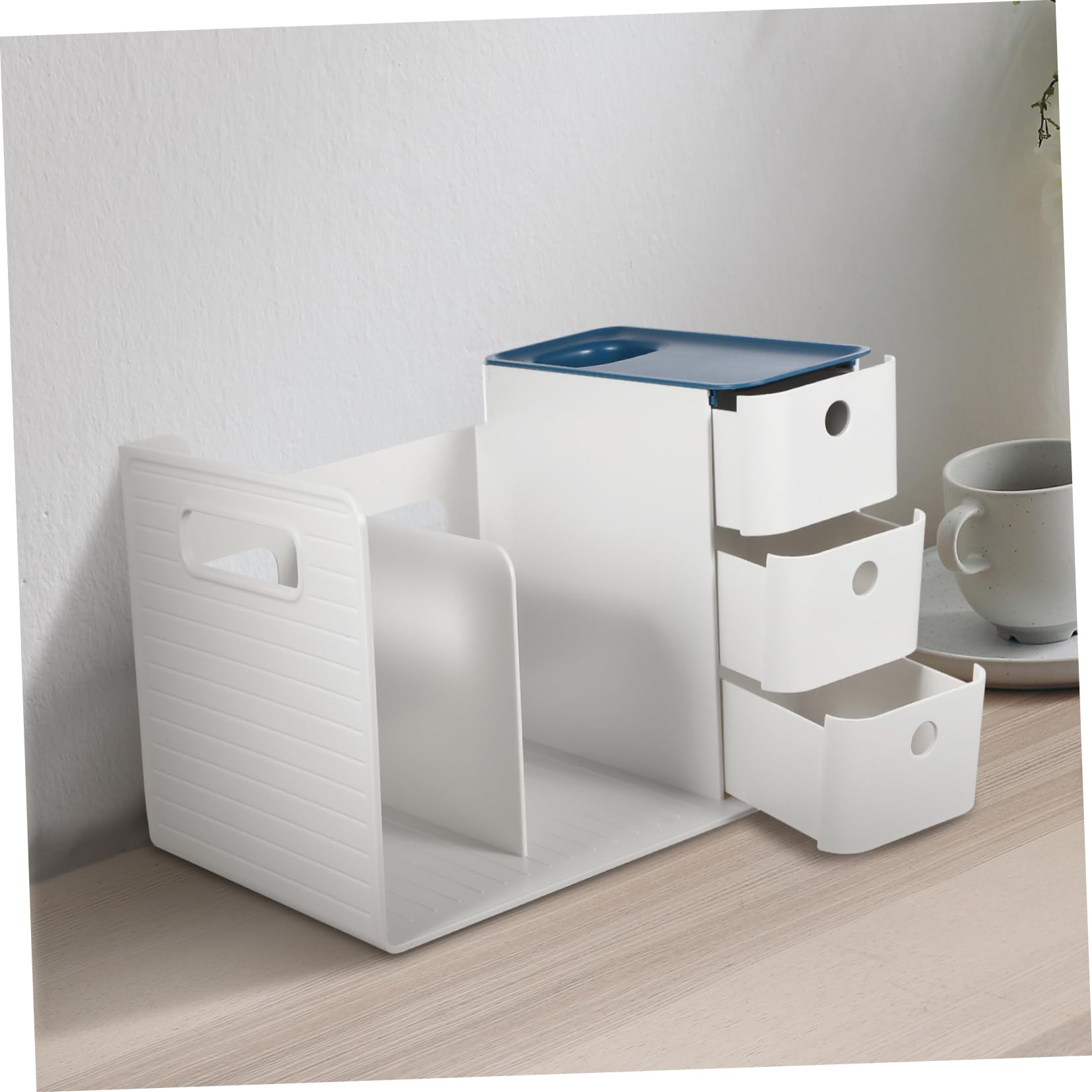 SHINEOFI Organizadores de Cajones de Escritorio Multifuncional de Plástico Diseño de Cajón para Almacenamiento de Papelería y Accesorios en Espacios de Oficina