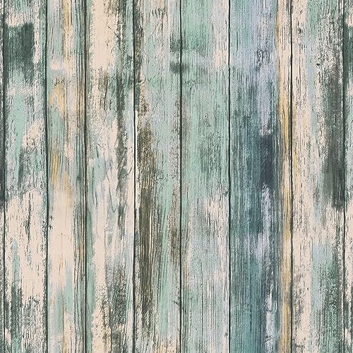 RchSLK Papel Pintado para Pared Vinilo Adhesivo Muebles Efecto Madera Azul Autoadhesivo Decorativo para Encimeras, Revestimiento de Paredes, Fácil de Limpiar