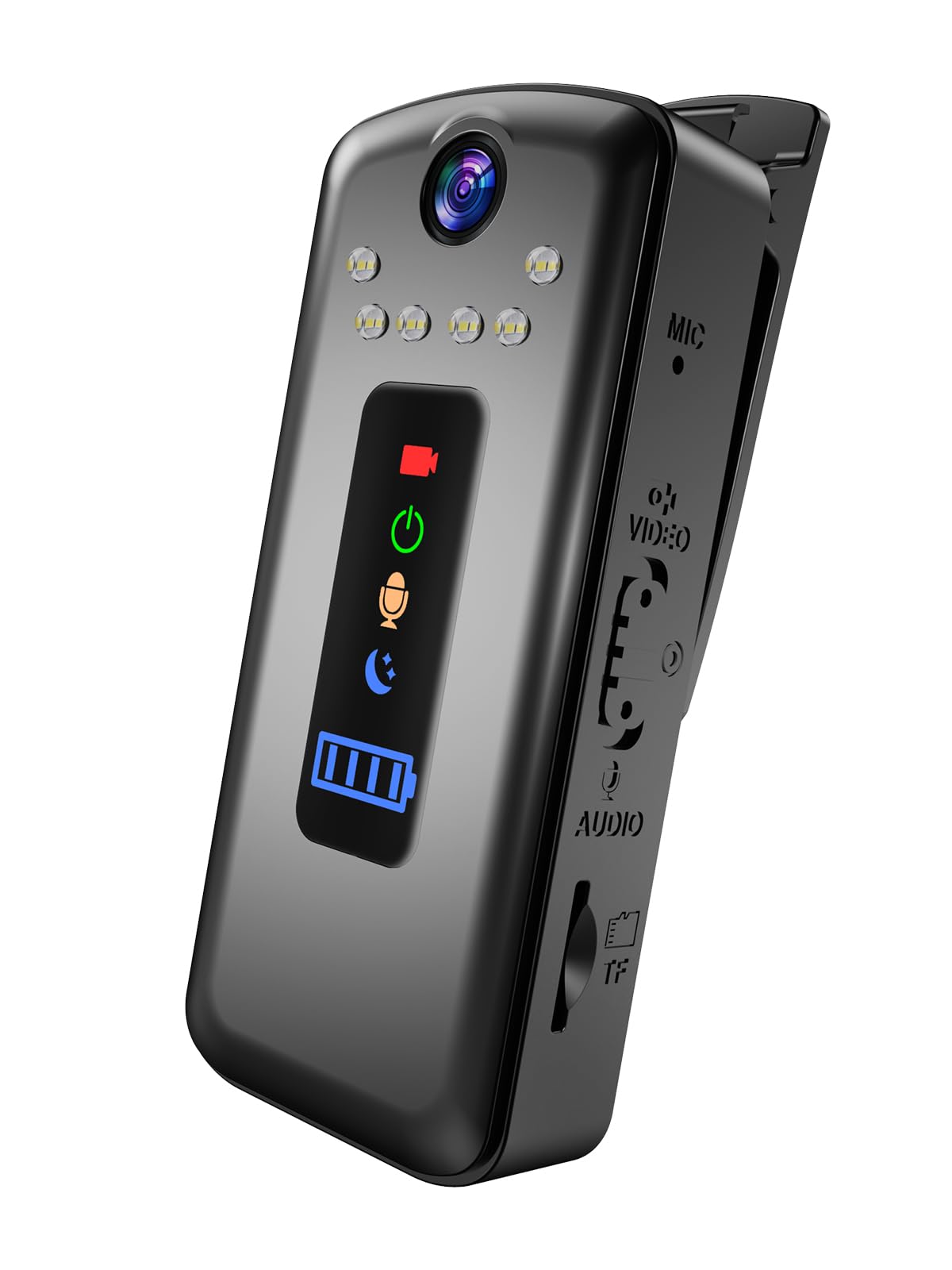 SPIKECAM Body Camera with 360° Rotational Strong Clip, 8-Hour Battery Life, Small Body Cameras with Audio Video and Night Vision for Personal Security, and Wearable Bodycam Camera with Sound, 64GB