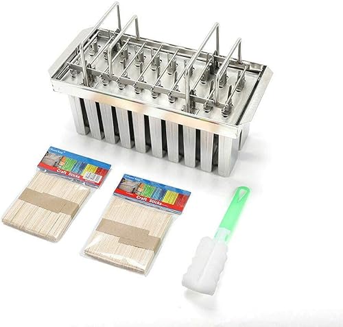 Miniatura 7 de 20 moldes de paletas congeladas de acero inoxidable, bandeja para congelar, molde de paletas comercial, soporte para palitos de helado, color