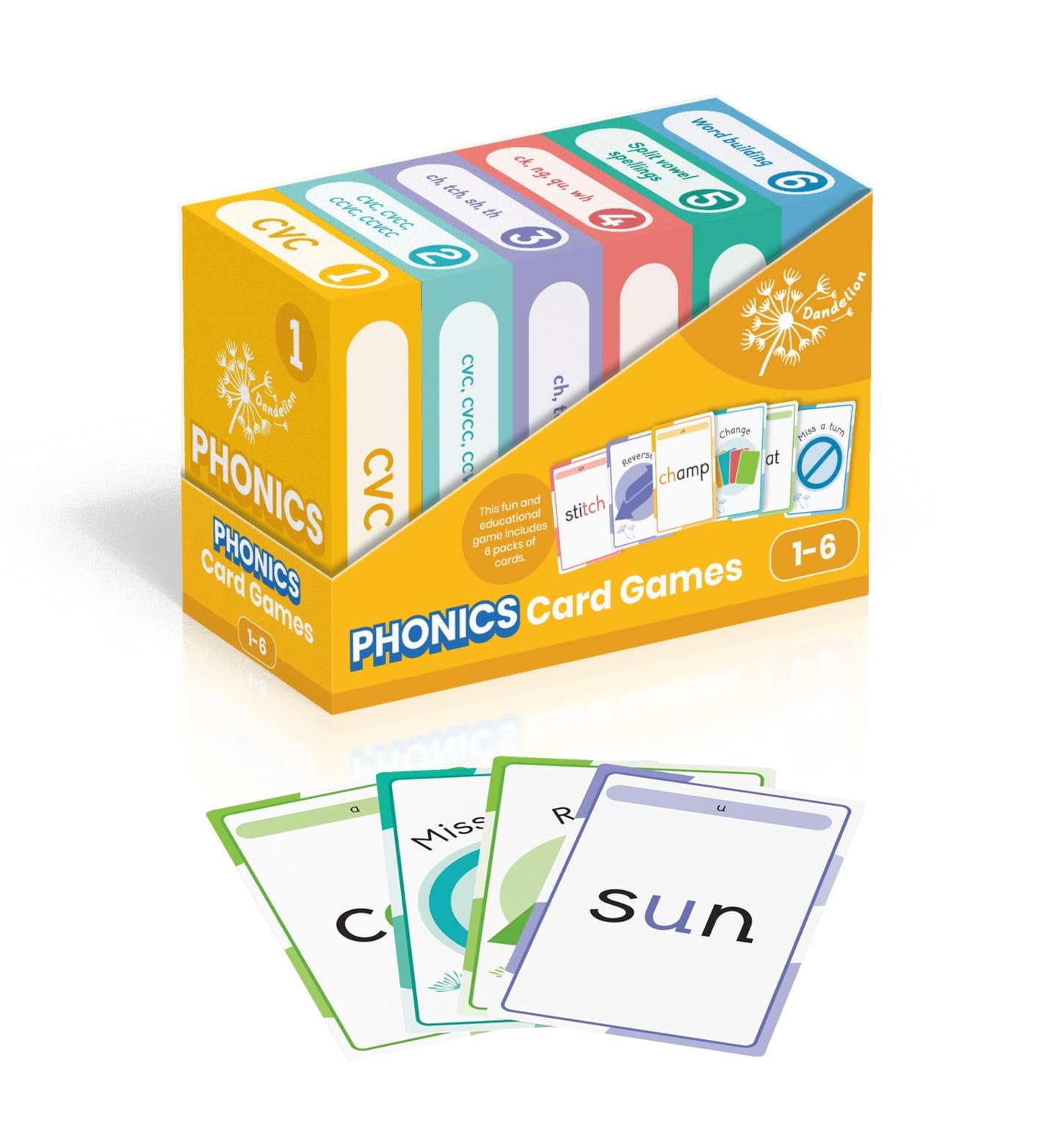 Phonic Books Dandelion Card Games: Sounds of the alphabet, consonant clusters and digraphs and VCe spellings (Phonic Books Beginner Decodable Readers)
