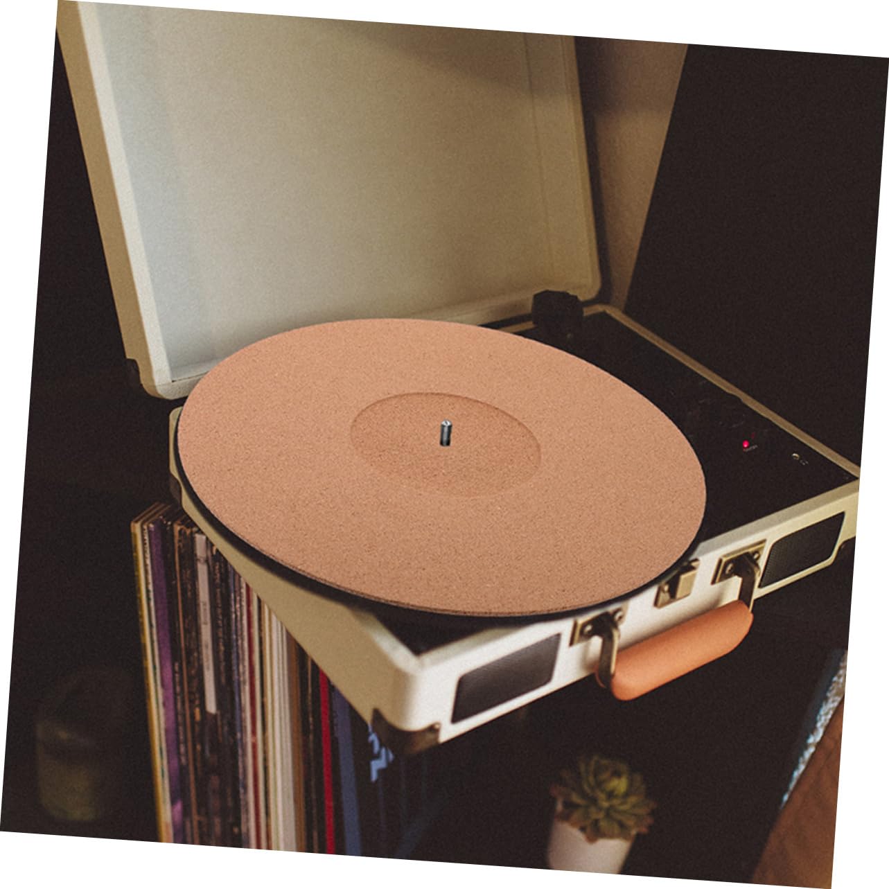 LIFKOME Vinyl Recorder Mats Cork Turntable Mats Pcs Record Player Protective Pads Anti-static