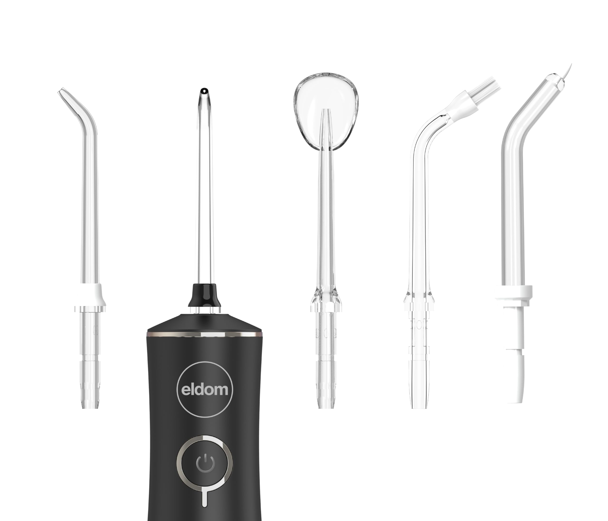Idropulsore dentale da 230 ml, nero, 4 modalità di pulizia, 5 punte, wireless, IPX7, custodia da viaggio, irrigatore orale, alimentato tramite USB