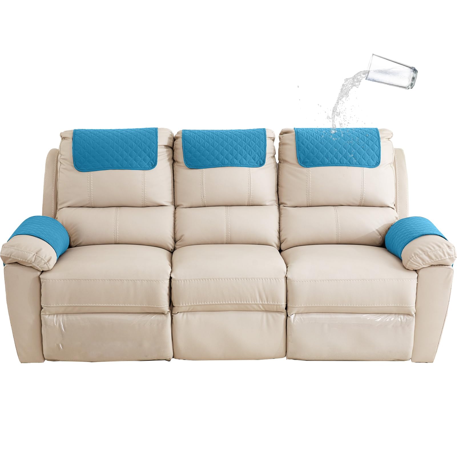 GYHH Sofa Armrest Cover, Headrest Cover for Recliner Chair Arm Cover,Armchair Slipcover Nonslip Quilted Furniture Protector for Pets Leather Sofa Couch โ image 1