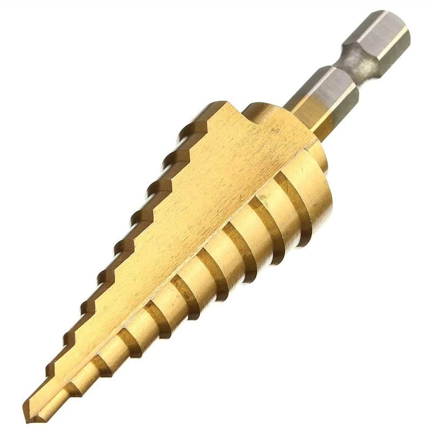 Hex Shank Drill Bit 4-22mm Coated Step Straight Flute Pagoda Woodworking Tool Hole 1Pcs
