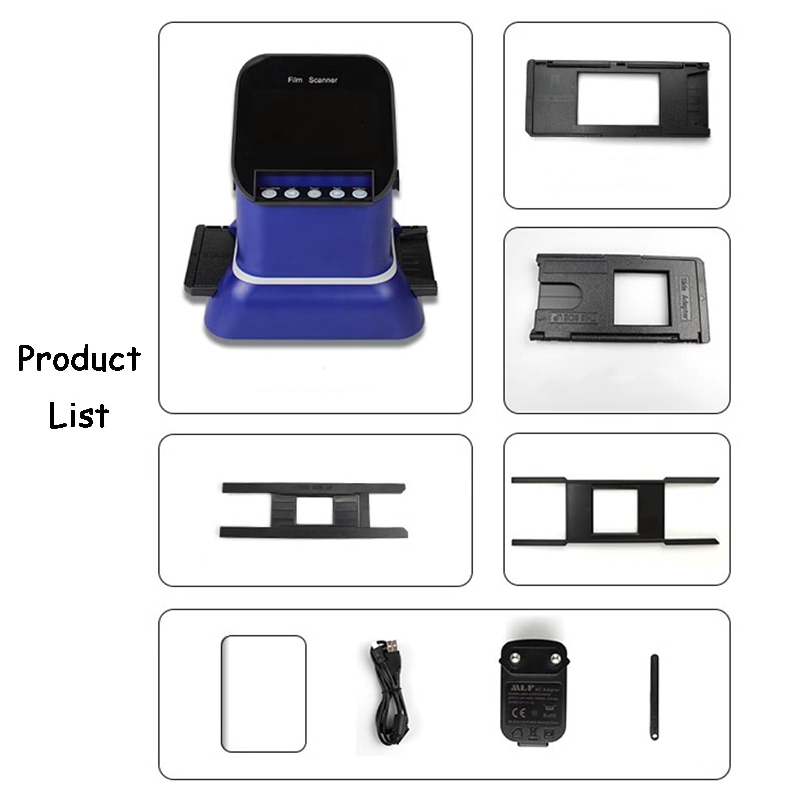 Scanner per Pellicole da 22 MP, Visualizzatore di Scanner per Diapositive Digitali, con Ampio Display da 4,3", con Scheda di Memoria da 8 GB, Memoria Integrata da 128 GB