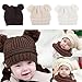 AStorePlus® Baby Kids Dual Balls Winter Warm Kintted Hat Wool Beanie Cap, Coffee