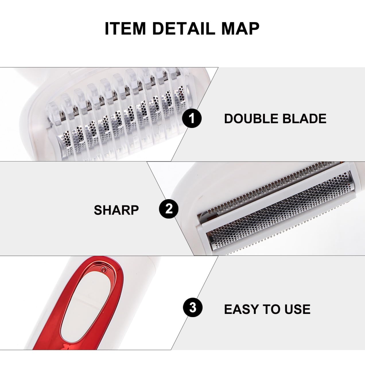 PACKOVE Epilatore Elettrico Portatile per Corpo e Viso Testina Doppia in Abs, Ricaricabile Usb, Depilazione per Uomo e Donna, per Casa e Viaggio