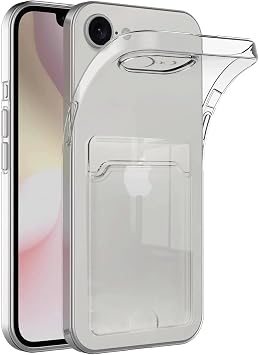 GGM GİYİM & AKSESUAR iPhone 16e / 17e ile Uyumlu Şeffaf Yapıya Sahip Arka Ksımında Kartlık Bölmeli Kolay Kullanım Sağlayan Telefon Kılıfı