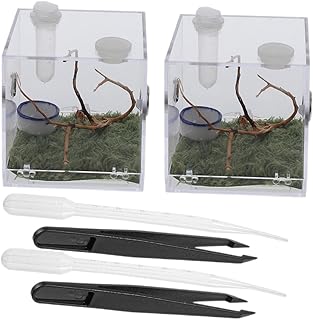 Balacoo 2 Conjuntos De Aranha Terrário Recipiente Transparente Para Caracol Caixa De Aranha Transparente Caixa De Alimentação Para Répteis Gaiola De Aranha Saltadora Transparente Caixa De