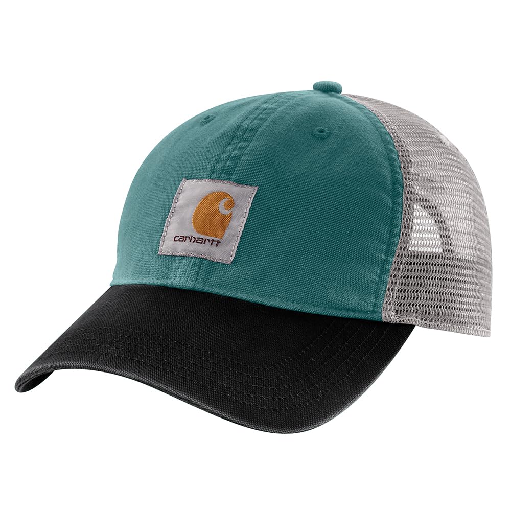 Carhartt Men's Buffalo Sandstone Meshback Cap, Transformative Teal/Black, One size