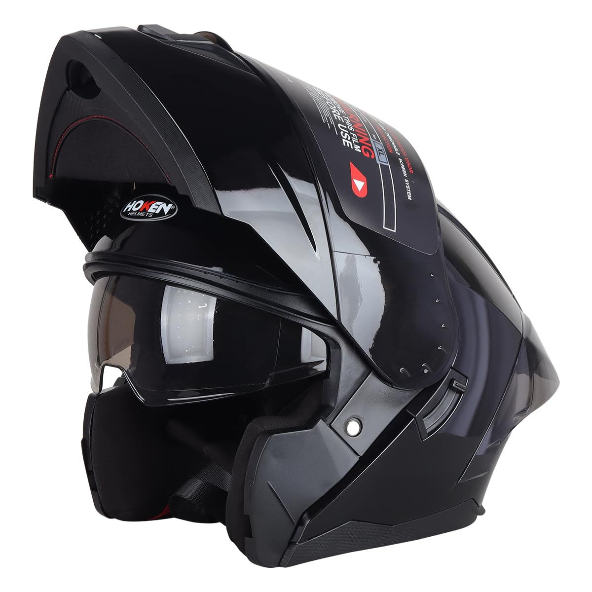 Flip up Double Visor with Black Visor, Modular DOT Certification Approved