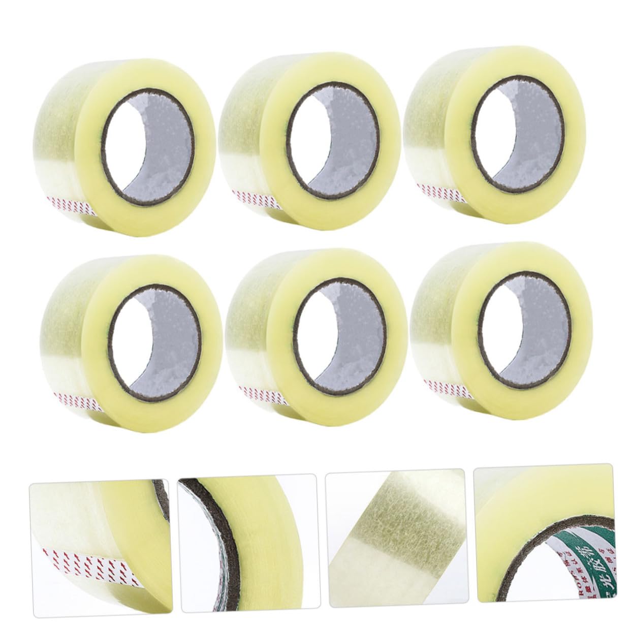 6 rouleaux Ruban Adhésif Transparent Lot de Bande Adhésive Forte et Silencieuse pour Emballage Colis et Scellage Carton