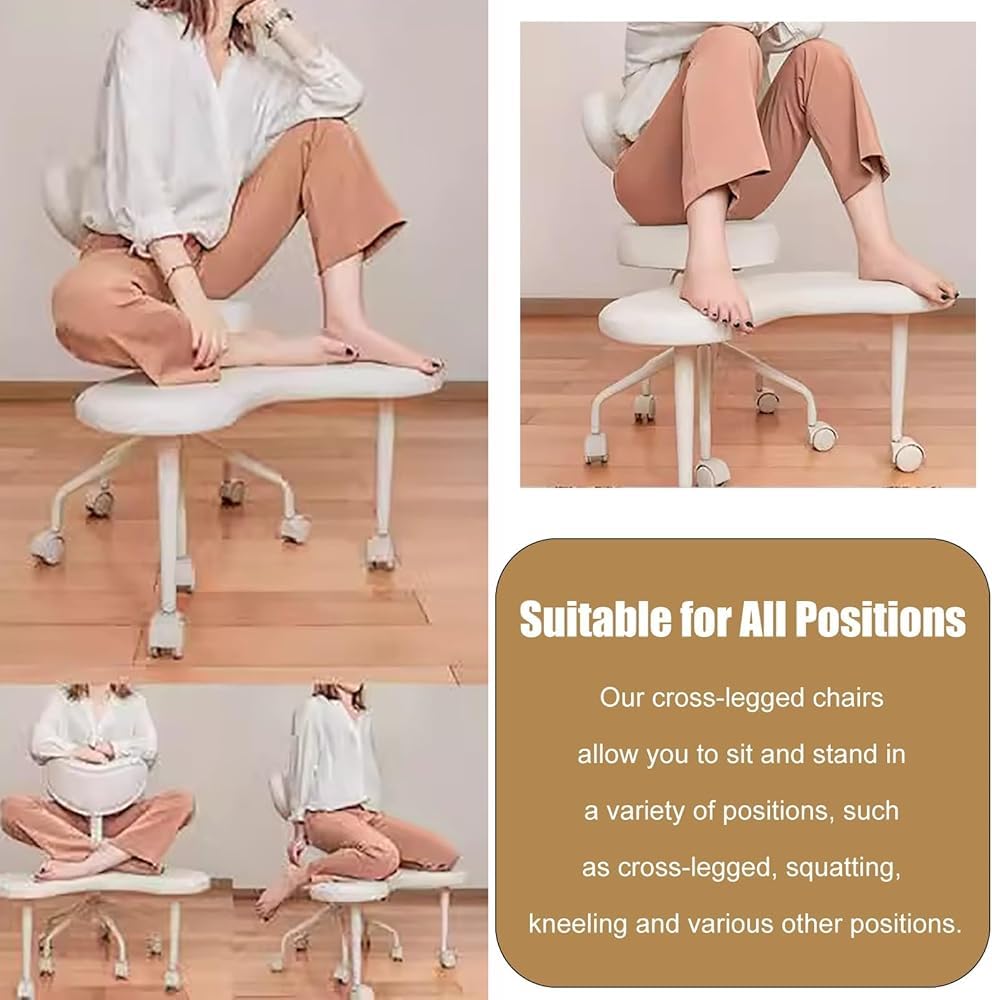 Siege Assis Genoux Chaise de Siège pour Enfants pour S'asseoir Les Jambes Croisées, Chaise Ergonomique à Genoux avec Repose-pieds, Tabouret de Méditation/chaise D'extérieur pour Salon de(Color:Marron)