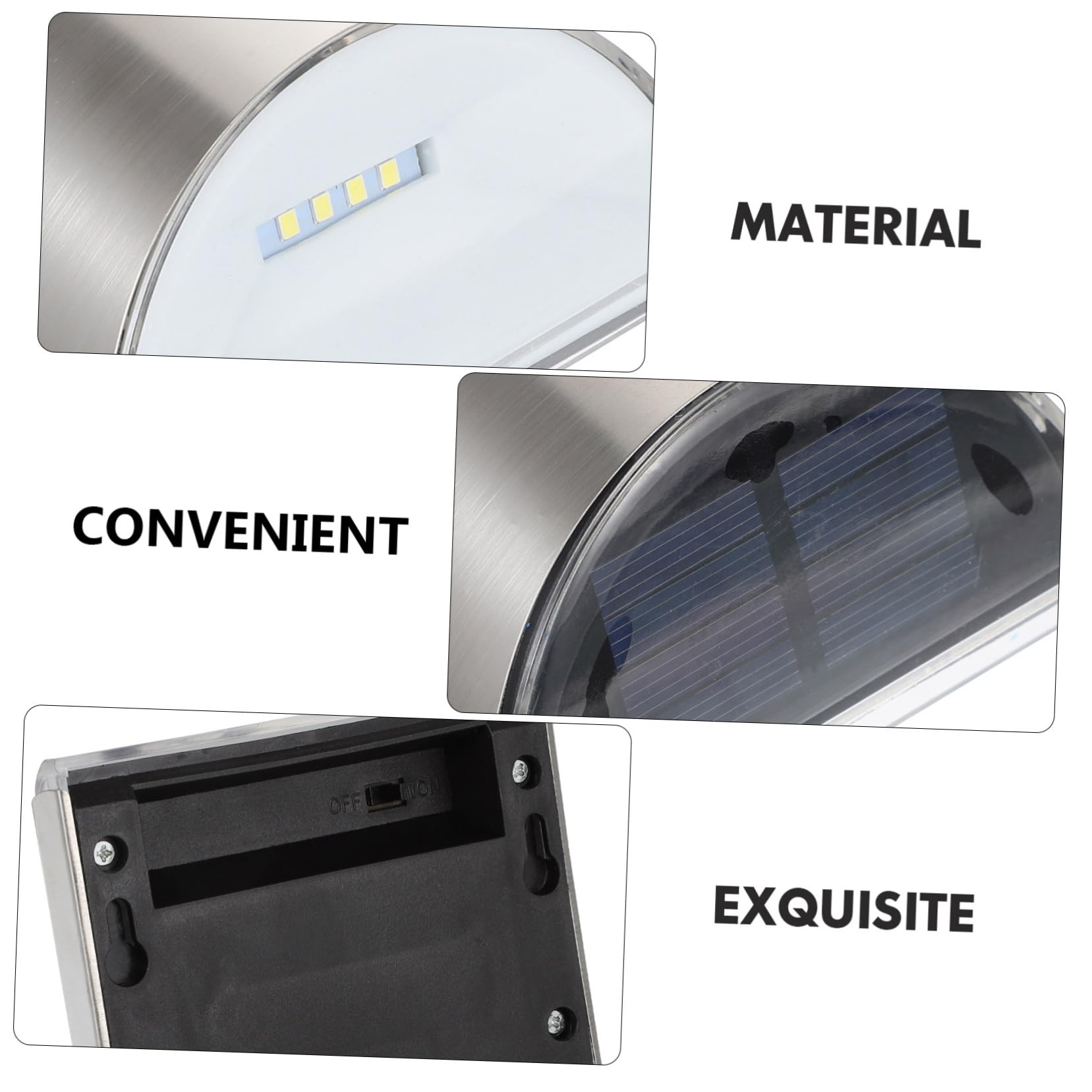 Housoutil Applique Murale Solaire LED en Acier Inoxydable 1,2 V 2 W