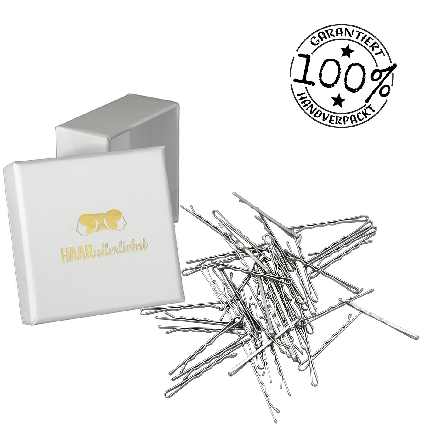 HAARallerliebst® Premium Bobby Pins Hair Clips, Pack of 50 Silver, Extra Wide and Stable, 5 cm Hair Pins Set - Image 4