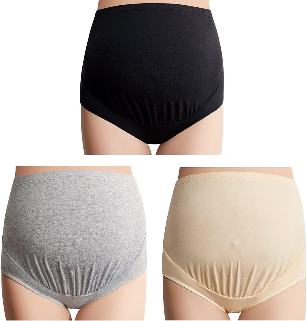 Mama Cotton Women's Over The Bump Maternity Panties High Waist Full Coverage Pregnancy Underwear Multi-Pack (S-4XL) - Image 6