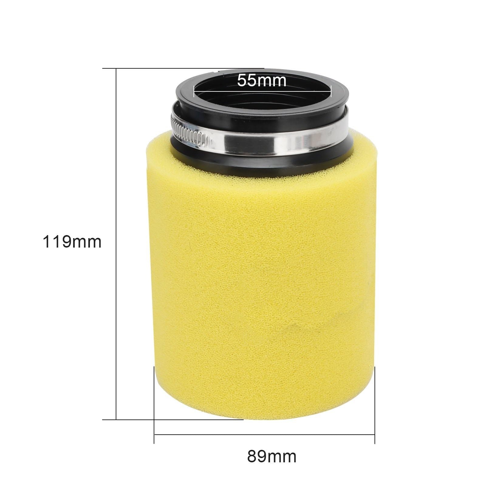 Filtro aria motocicletta Adatto per Honda Molla rimovibile 45mm 49mm 55mm Filtro aria in spugna ad alto flusso lavabile(55mm)