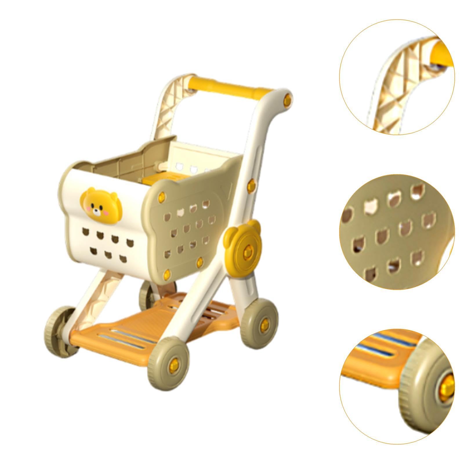 Generic Set di Gioco con Carrello Della Spesa per Bambini, Giocattolo Creativo, Carrello Della Spesa, Mano Giocattolo Da Supermercato per, giallo, Taglia unica