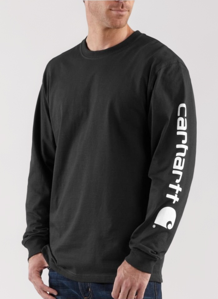 Carhartt Men's Signature Logo Long Sleeve T Shirt K231