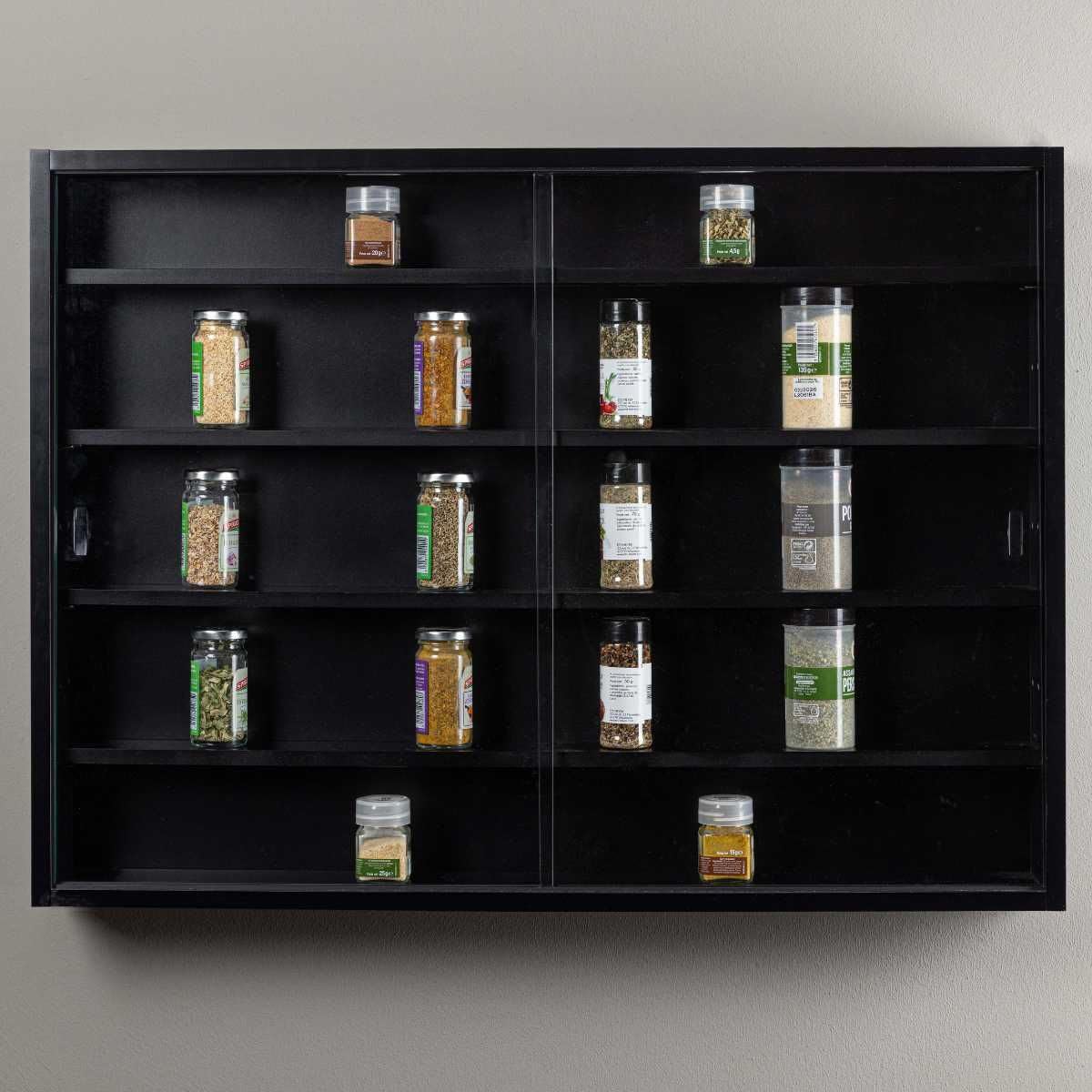 AltoBuy Vitrine Murale 5 Compartiments Noire - Collect