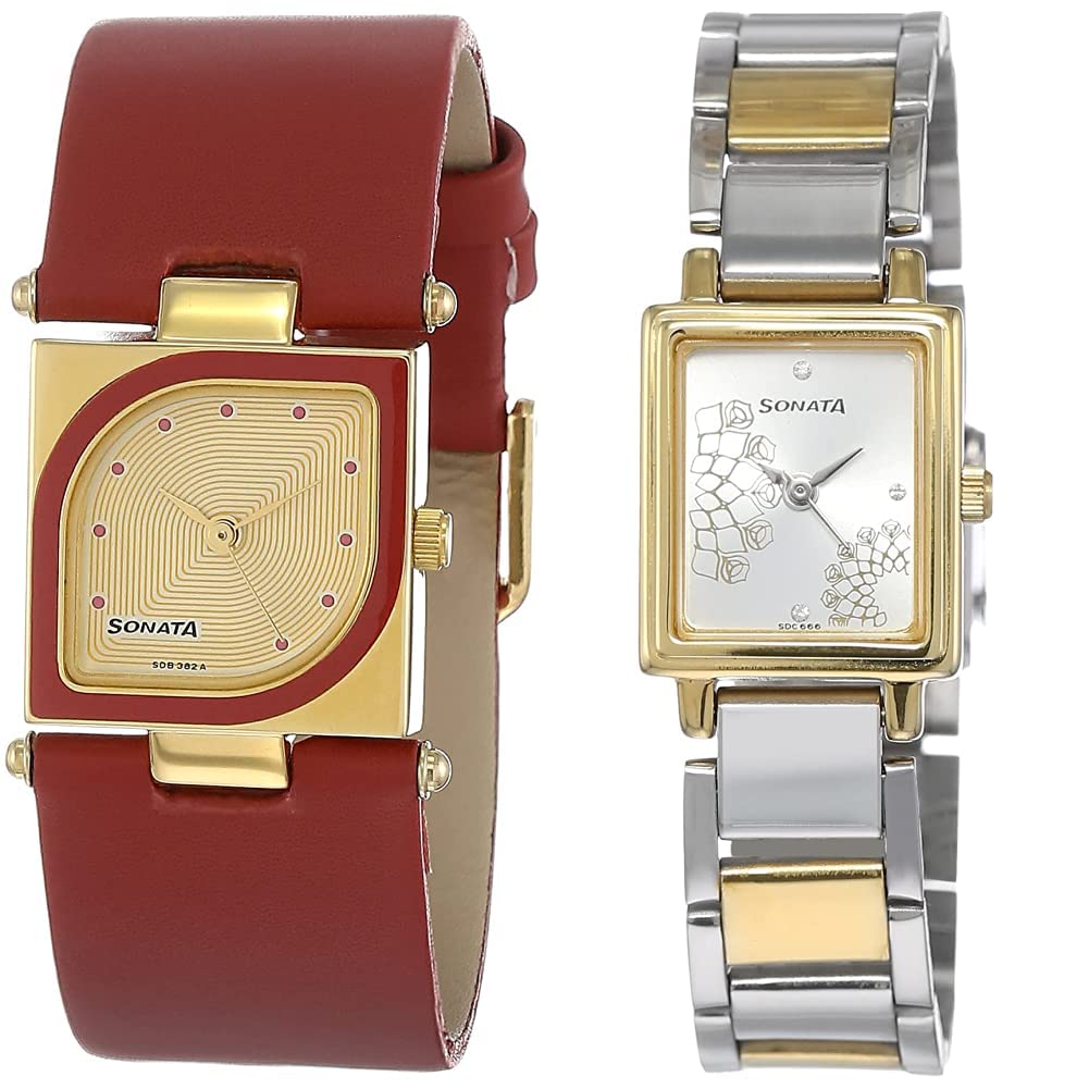 Sonata Leather Unisex Analog Watches Combo (Nd8919Yl04Ac,Nj8080Bm01C), Multicolor (B07X3K9QCY) Amazon Price History, Amazon Price Tracker