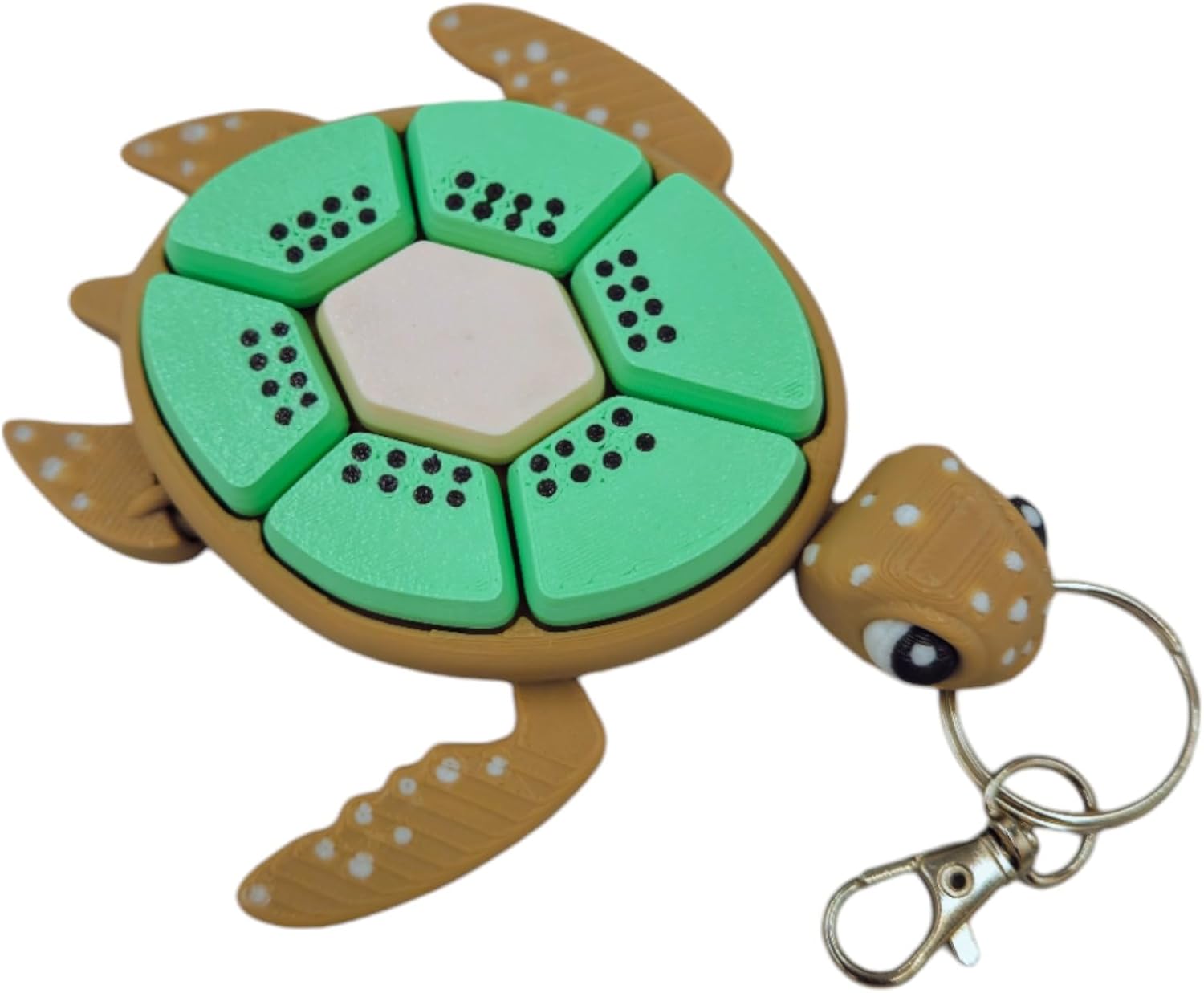 Fidget Clickers - Keychain and Desktop Clickers - Sensory Figures, Mechanical Keys - Autism, ADHD, Stress, Anxiety Relief (Kiwi Fruit Turtle)