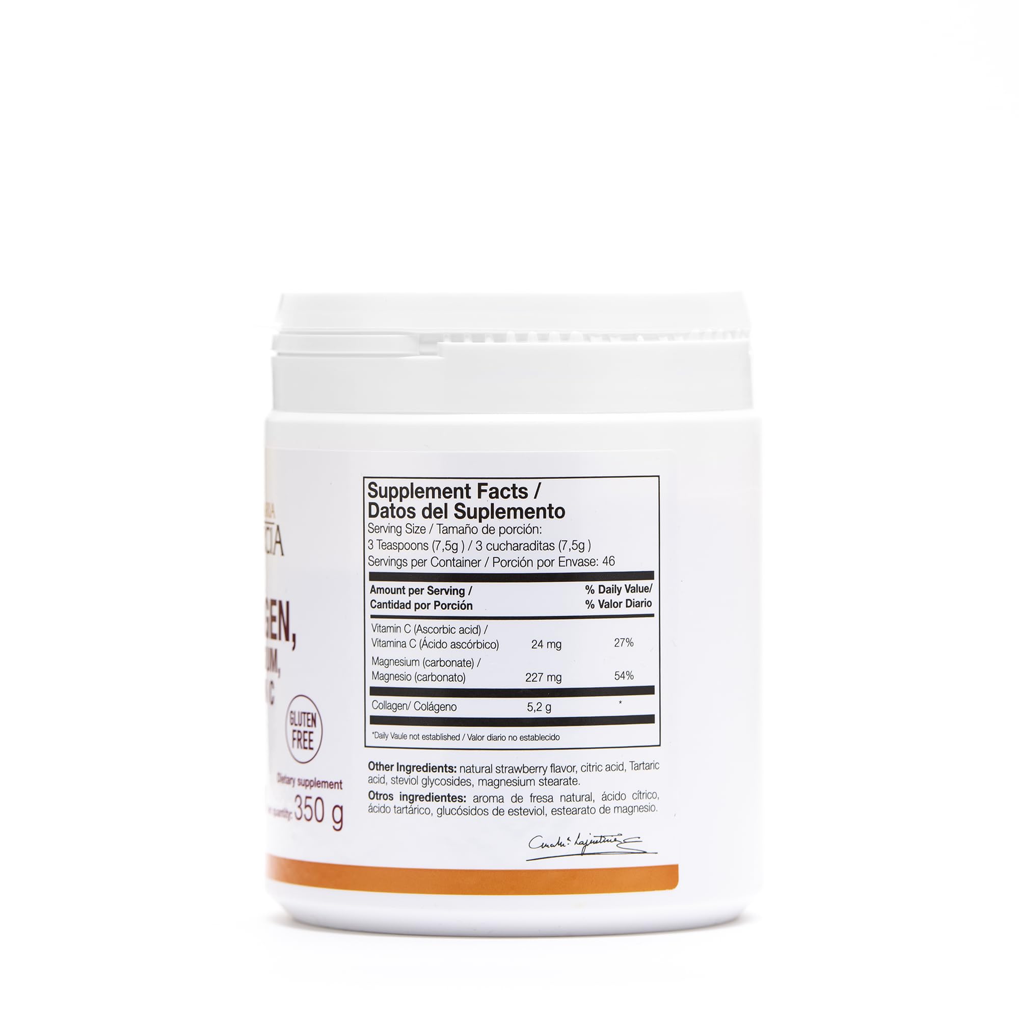 2 Pack - Ana Maria Lajusticia | Hydrolisate Collagen Powder with Magnesium and Vitamin C |for Skin, Nails, Hair and Ligaments | Natural Energy, Strawberry Flavour 350g