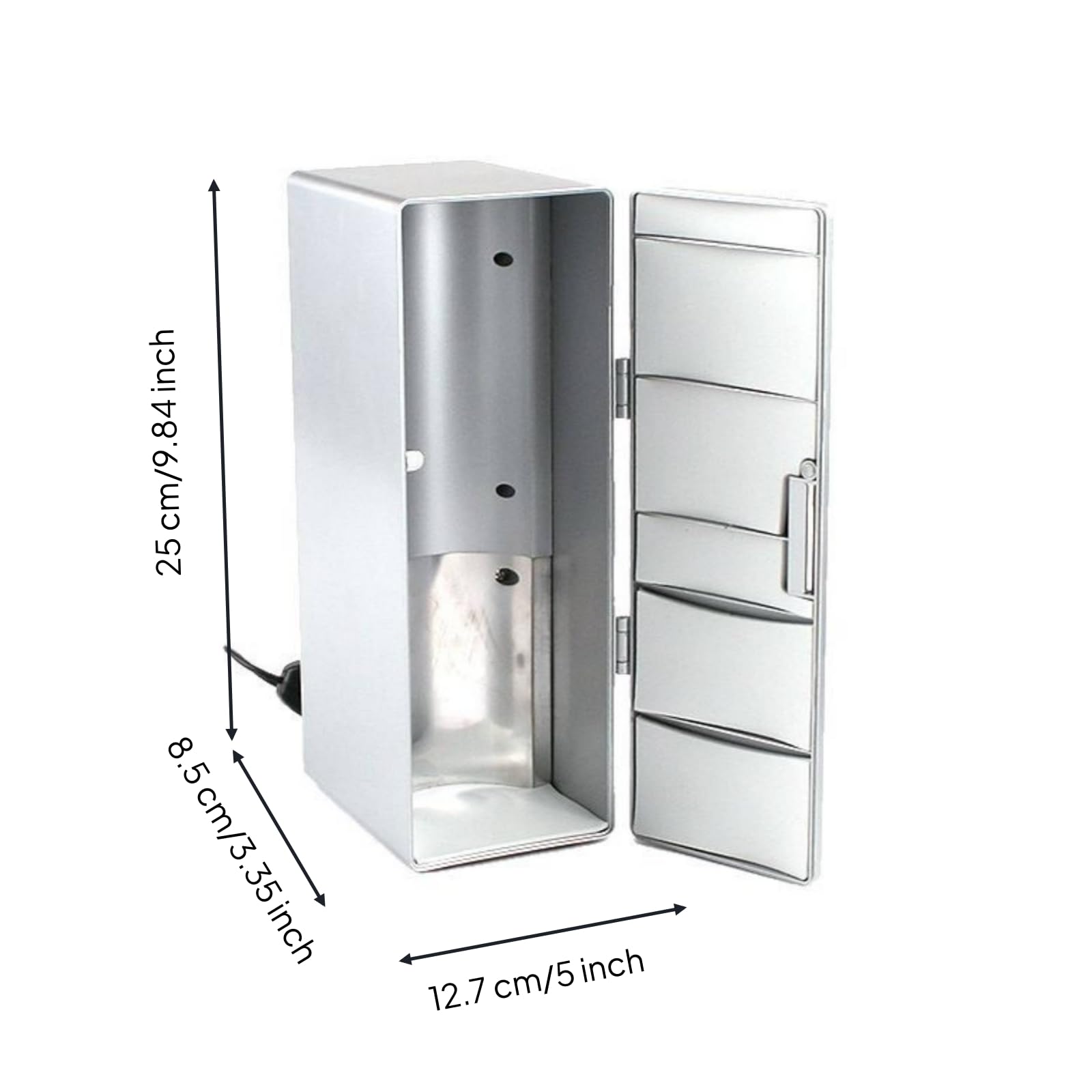 Refrigerador Usb Mini Nevera de Escritorio Calentador Frigorífico Compacto con Diseño Ahorra Espacio y Consumo Máximo 10W Apto para Oficina Hogar Viajes Estudio