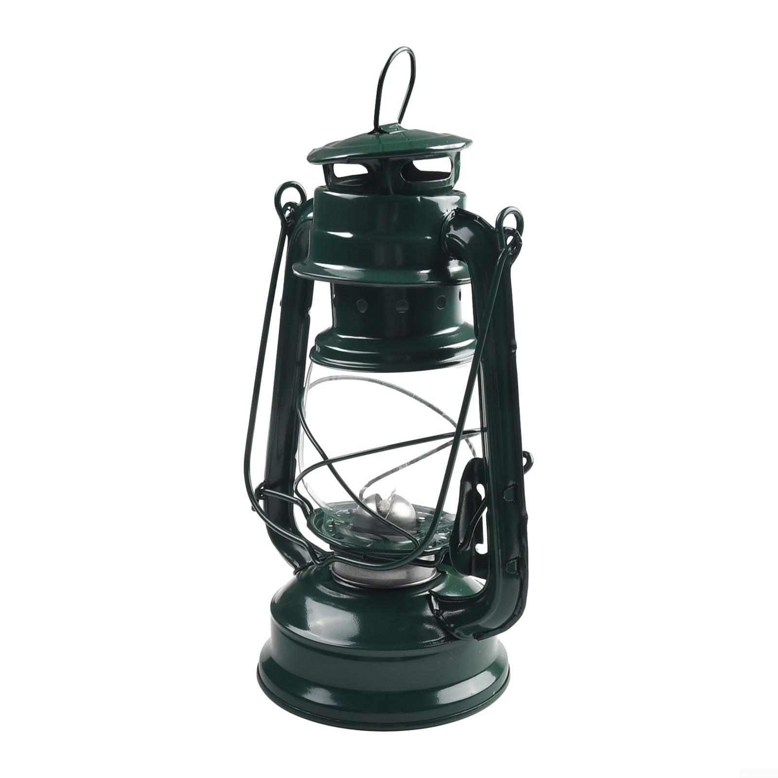 Lampade al cherosene in stile rétro, lampada a olio vintage con manico, lampada da tavolo per casa, giardino, campeggio Citronella (Verde-25CM)