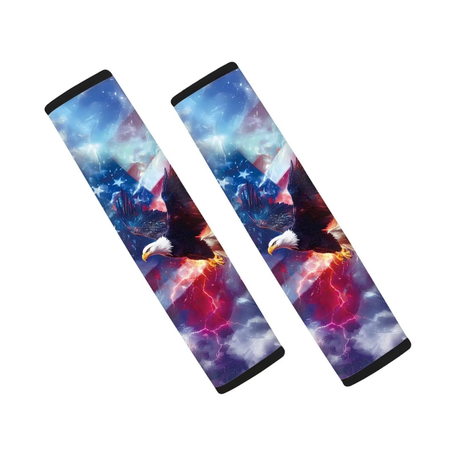 AFPANQZ 3D Eagle Flag Auto Seat Belt Covers for Adults Children 2 Pack Safety Seatbelt Pad Cushion Kit Universal Daiper Bag Backpack Shoulder Straps Pads Comfortable Universal