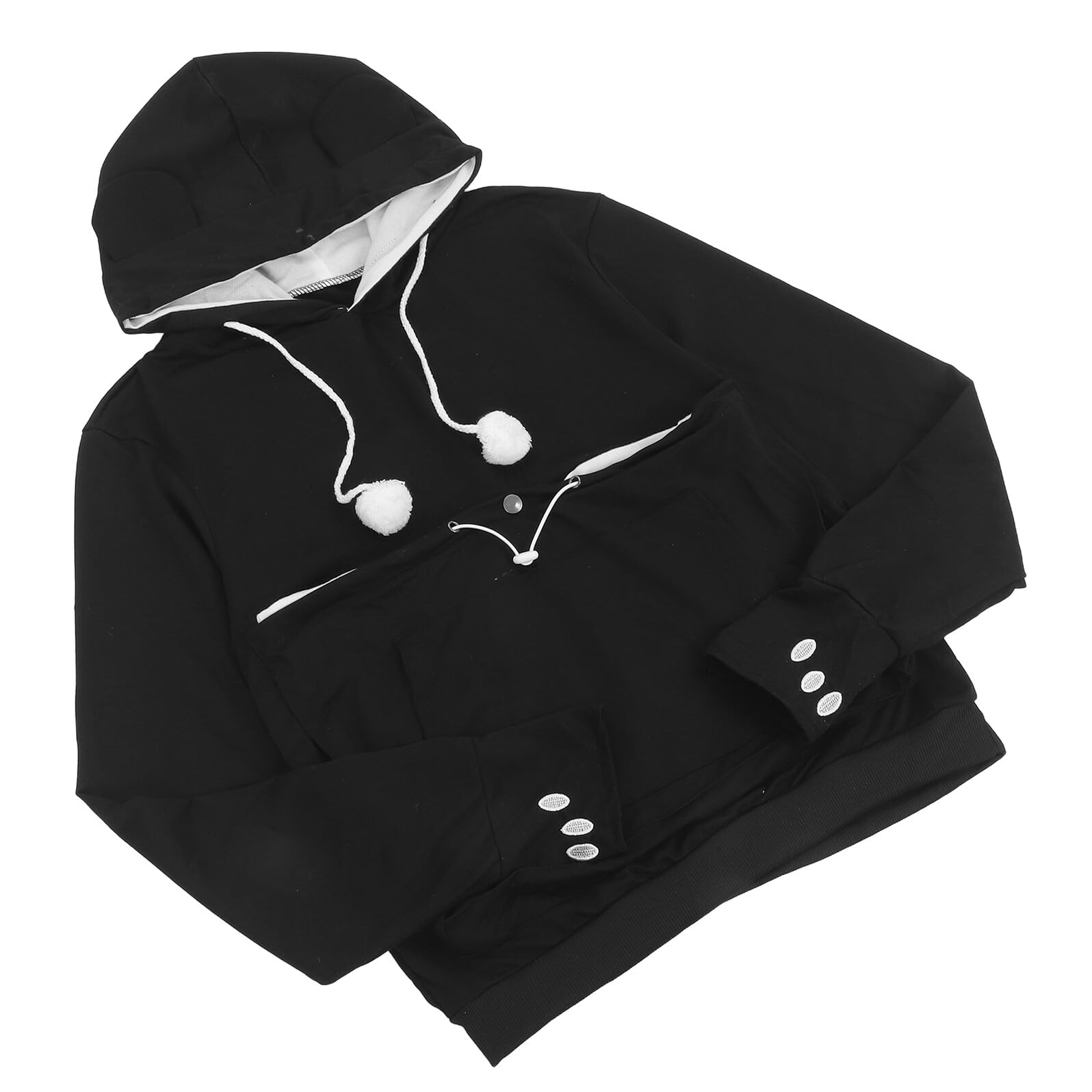 Sweat à capuche porte-chat et chien noir taille L pour calmer l'anxiété de votre animal