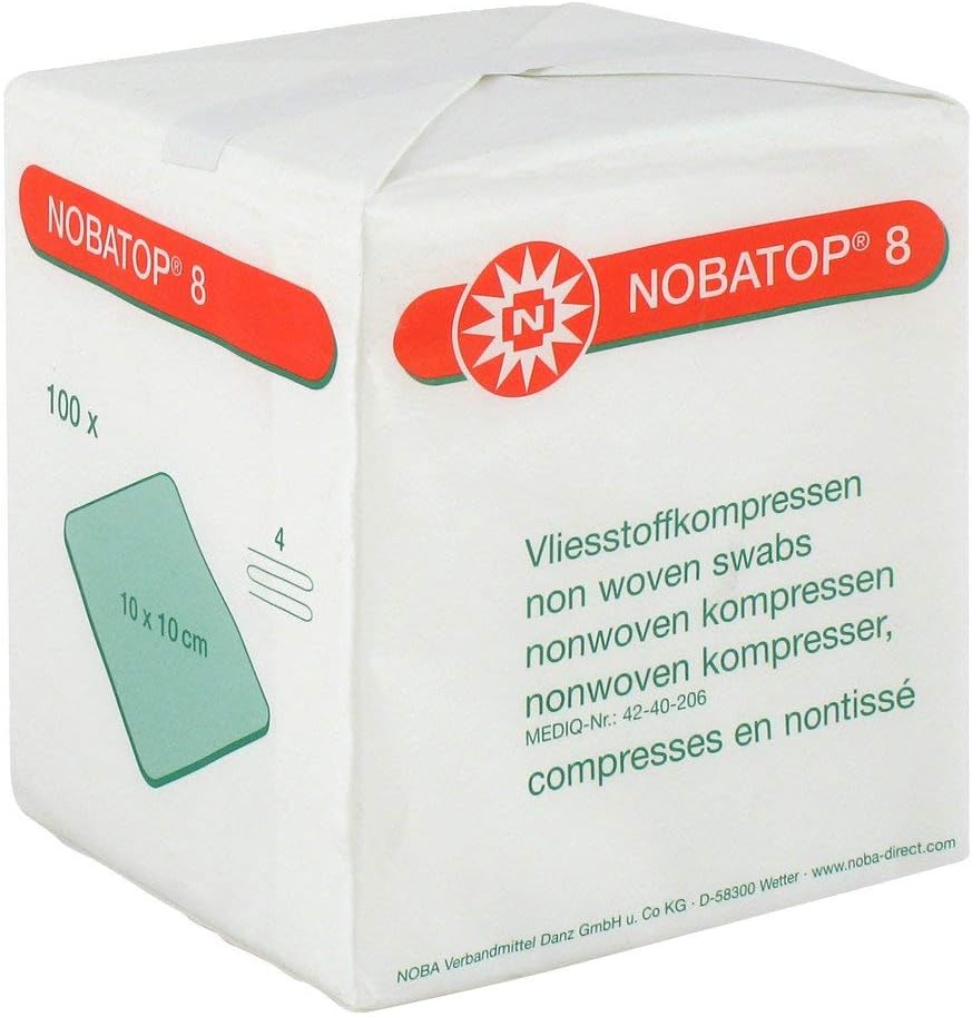 Nobatop, 8 Compresses, 10x10cm Non-Sterile, 100 Piece Compress