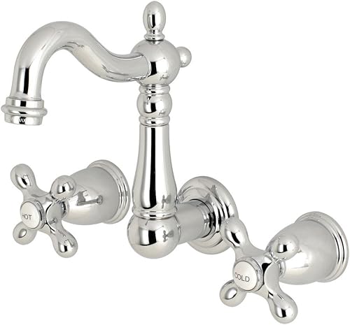 Kingston Brass KS1221AX Heritage Grifo de baño, 4-34 pulgadas en alcance de boquilla, cromo pulido