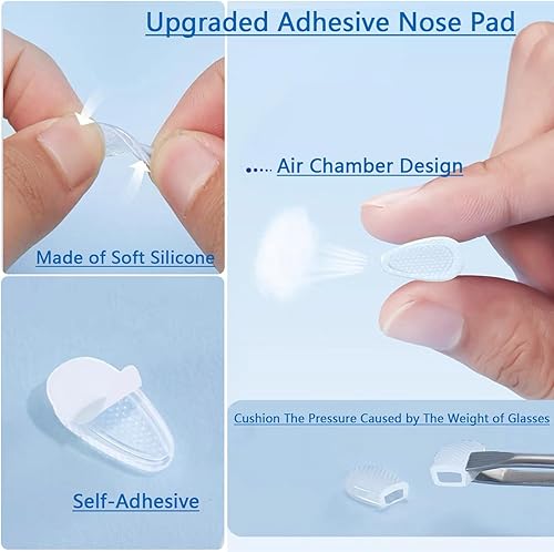 Miniatura 2 de Almohadillas de nariz para gafas, almohadillas de nariz de silicona antideslizantes para gafas, almohadillas antideslizantes para puente de nariz