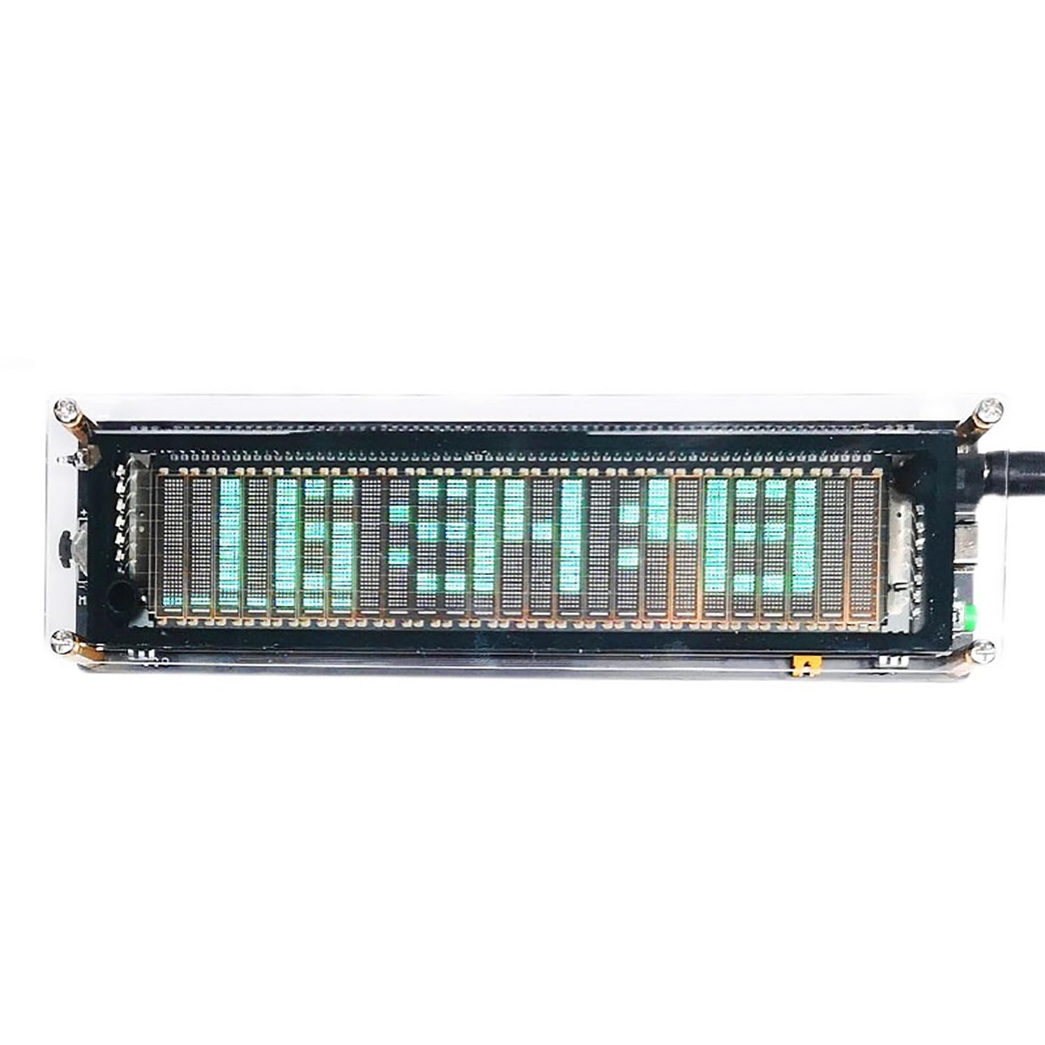 Analizador de espectro musical con pantalla LED, nivel de 25 segmentos, resolución de pantalla 15, respuesta de frecuencia de 300 Hz-20 KHz, brillo ajustable para decoración del hogar