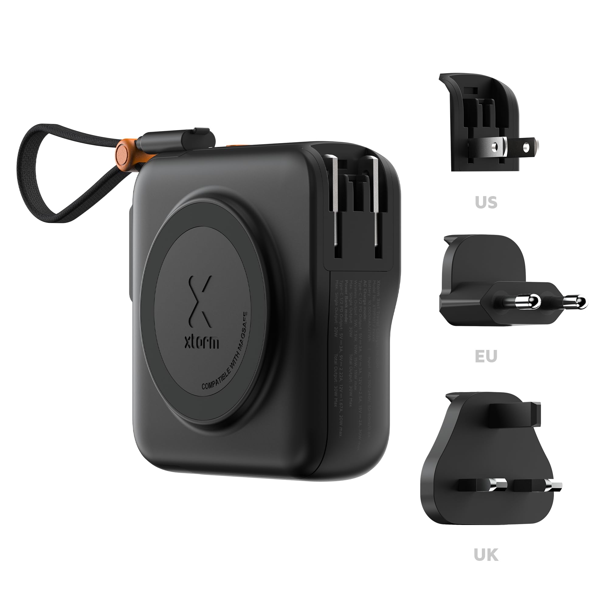 Xtorm TravelPro 3 in 1 Travel Charger Power Bank 10000mAh 30W USB-C PD + ricarica magnetica ABS e PC caricatore da viaggio universale XTPP101